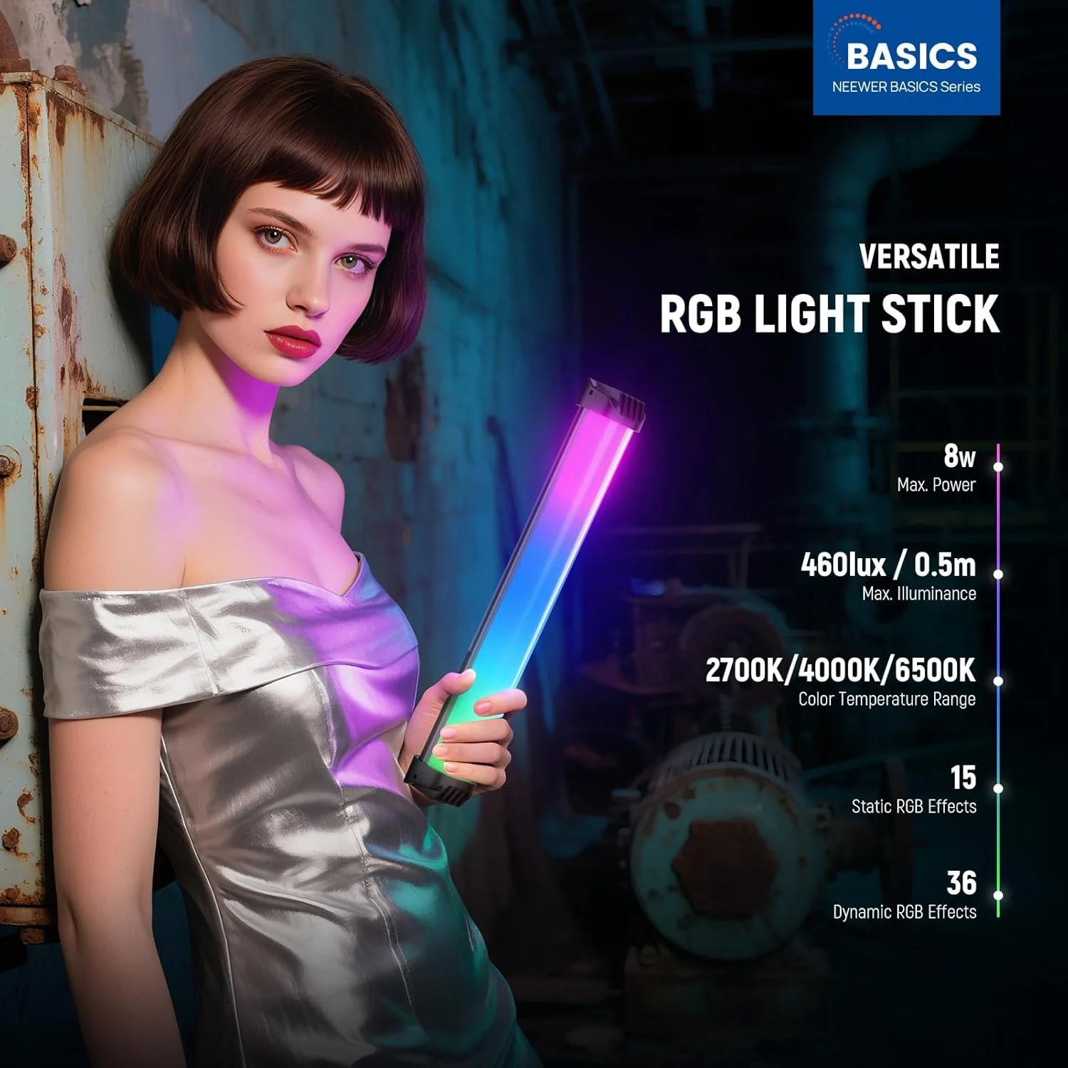 چراغ عصایی مغناطیسی RGB نیور BASICS 12 اینچی، 2700K/4000K/6500K CRI95 8W LED با قابلیت تنظیم نور، میله چراغ لوله ای دستی با 51 حالت RGB 2000mAh برای ضبط ویدیو استودیویی استریمینگ دوربین YouTube TikTok، مدل SL30 چراغ عصایی مغناطیسی RGB نیور BASICS 12 اینچی، 2700K/4000K/6500K CRI95 8W LED با قابلیت تنظیم نور، میله چراغ لوله ای دستی با 51 حالت RGB 2000mAh برای ضبط ویدیو استودیویی استریمینگ دوربین YouTube TikTok، مدل SL30