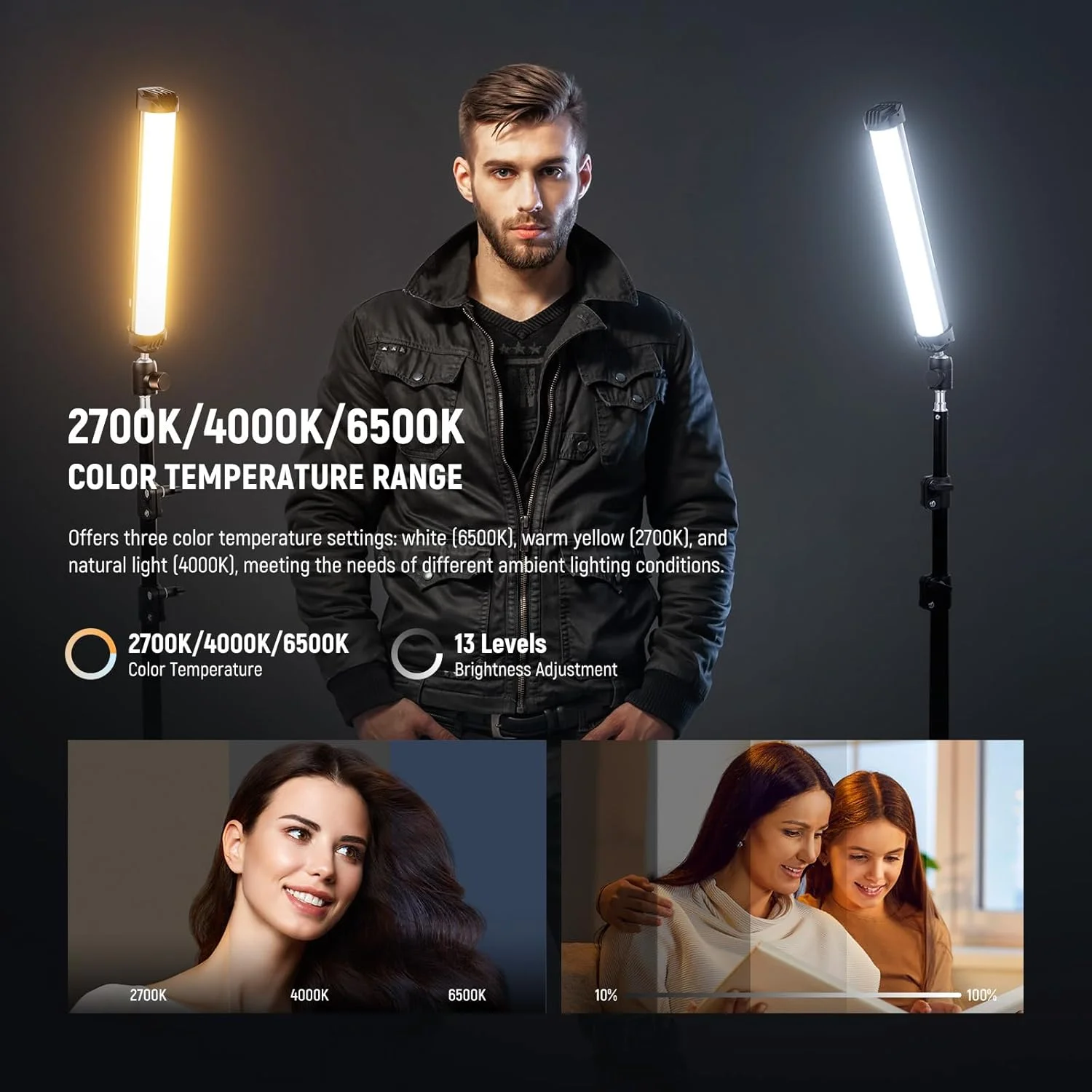 چراغ عصایی مغناطیسی RGB نیور BASICS 12 اینچی، 2700K/4000K/6500K CRI95 8W LED با قابلیت تنظیم نور، میله چراغ لوله ای دستی با 51 حالت RGB 2000mAh برای ضبط ویدیو استودیویی استریمینگ دوربین YouTube TikTok، مدل SL30 چراغ عصایی مغناطیسی RGB نیور BASICS 12 اینچی، 2700K/4000K/6500K CRI95 8W LED با قابلیت تنظیم نور، میله چراغ لوله ای دستی با 51 حالت RGB 2000mAh برای ضبط ویدیو استودیویی استریمینگ دوربین YouTube TikTok، مدل SL30