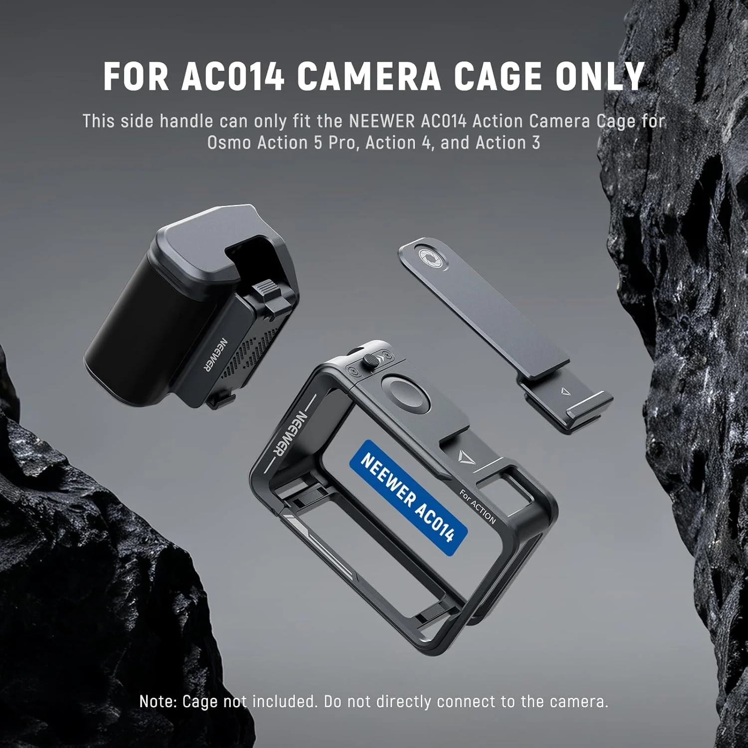 دسته جانبی NEEWER AC034 فقط برای قفس AC014 سازگار با DJI Osmo Action 5 Pro/4/3، آداپتور پایه دوربین اکشن مغناطیسی با رهاسازی سریع ماژولار با گریپ و میله توسعه دهنده شاتر کفشک سرد، خاکستری تیره دسته جانبی NEEWER AC034 فقط برای قفس AC014 سازگار با DJI Osmo Action 5 Pro/4/3، آداپتور پایه دوربین اکشن مغناطیسی با رهاسازی سریع ماژولار با گریپ و میله توسعه دهنده شاتر کفشک سرد، خاکستری تیره