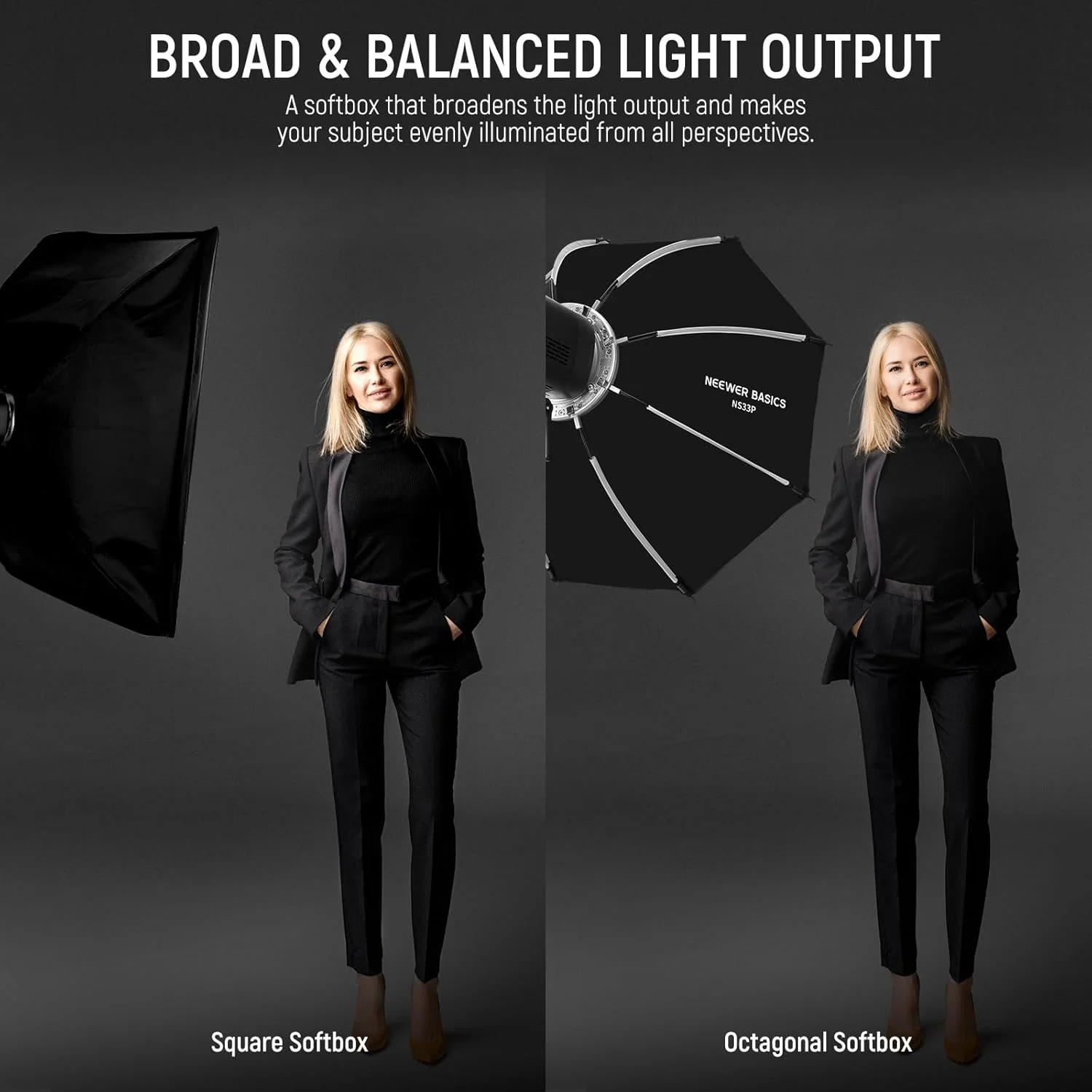 کیت سافت باکس هشت ضلعی NEEWER BASICS برای عکاسی استودیویی، ضبط ویدیو و استریمینگ، 65 سانتیمتری با مانت بوئنز، سافت باکس/گرید/دیفیوزر نور برای نورپردازی مداوم و فلاش استروب، مدل NS33P کیت سافت باکس هشت ضلعی NEEWER BASICS برای عکاسی استودیویی، ضبط ویدیو و استریمینگ، 65 سانتیمتری با مانت بوئنز، سافت باکس/گرید/دیفیوزر نور برای نورپردازی مداوم و فلاش استروب، مدل NS33P