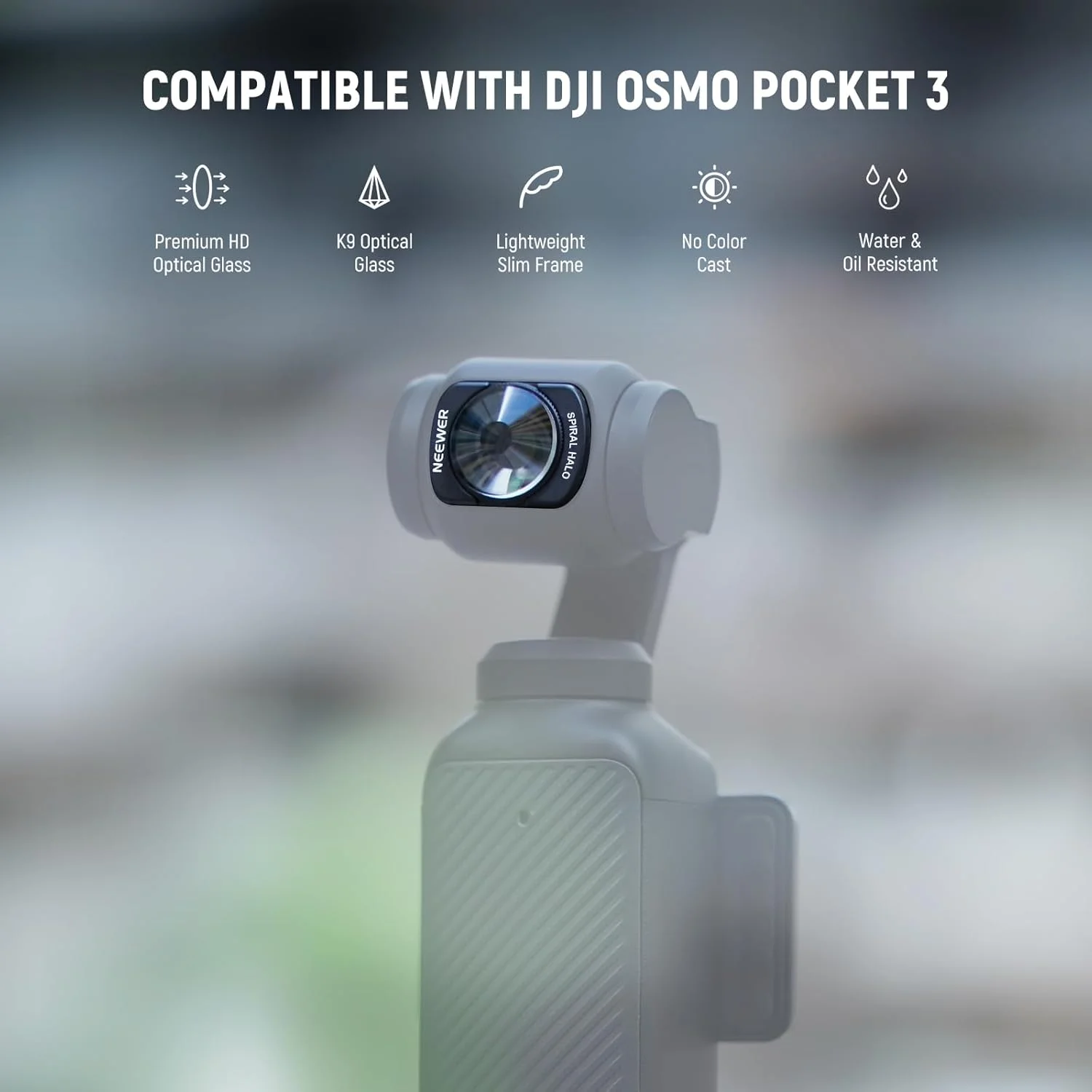 فیلتر لنز منشور هاله مارپیچی NEEWER سازگار با DJI Osmo Pocket 3 و لوازم جانبی Creator Combo، فیلتر اثر دوربین گیمبال شیشه ای نوری HD چند لایه مغناطیسی با محافظ صفحه نمایش، FL-C35 فیلتر لنز منشور هاله مارپیچی NEEWER سازگار با DJI Osmo Pocket 3 و لوازم جانبی Creator Combo، فیلتر اثر دوربین گیمبال شیشه ای نوری HD چند لایه مغناطیسی با محافظ صفحه نمایش، FL-C35