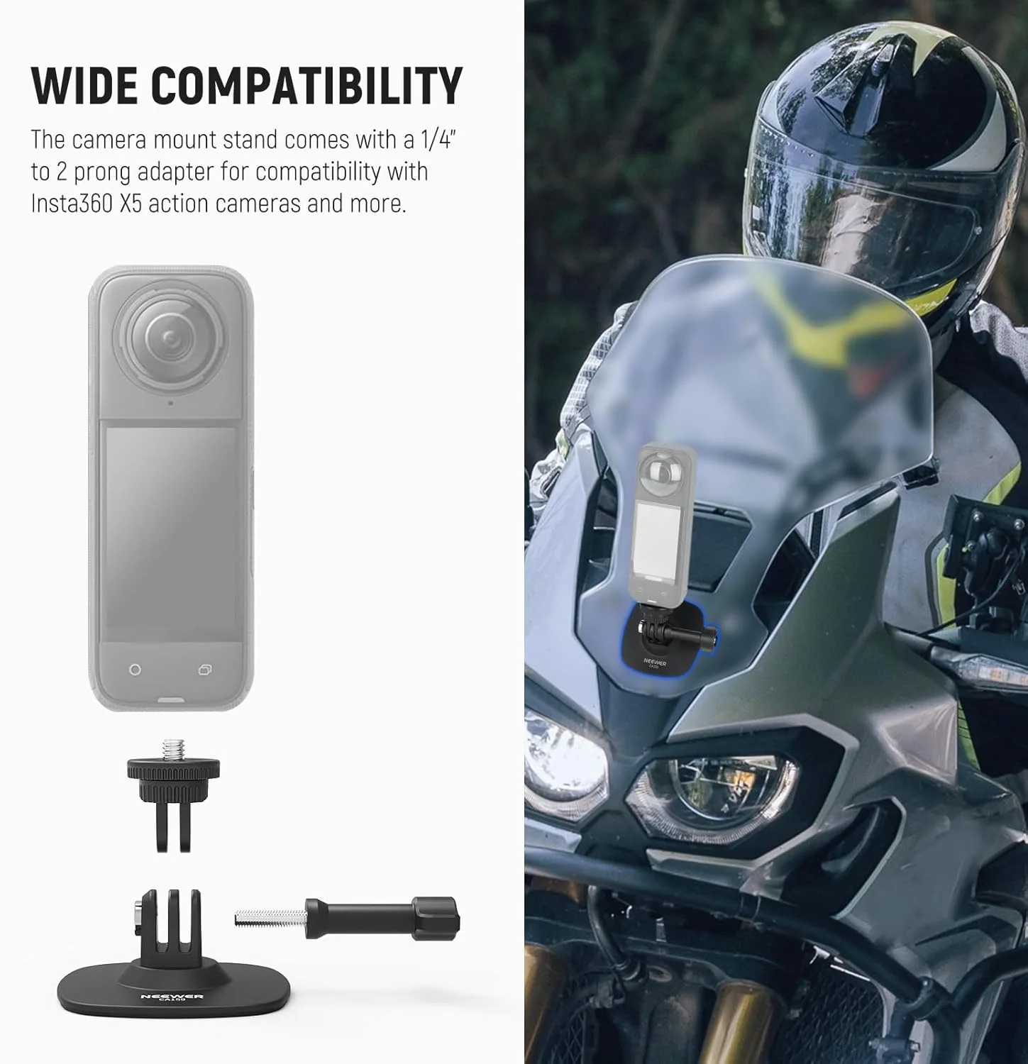پایه چسبی دوربین Neewer بسته 2 عددی سازگار با دوربین های اکشن Insta 360 GoPro DJI AKASO، آداپتور پایه نگهدارنده کلاه ایمنی خودرو با قابلیت انعطاف 180 درجه برای ضبط ویدیو POV و پخش زنده، برای لوازم جانبی 1/4 اینچی، CA159 پایه چسبی دوربین Neewer بسته 2 عددی سازگار با دوربین های اکشن Insta 360 GoPro DJI AKASO، آداپتور پایه نگهدارنده کلاه ایمنی خودرو با قابلیت انعطاف 180 درجه برای ضبط ویدیو POV و پخش زنده، برای لوازم جانبی 1/4 اینچی، CA159