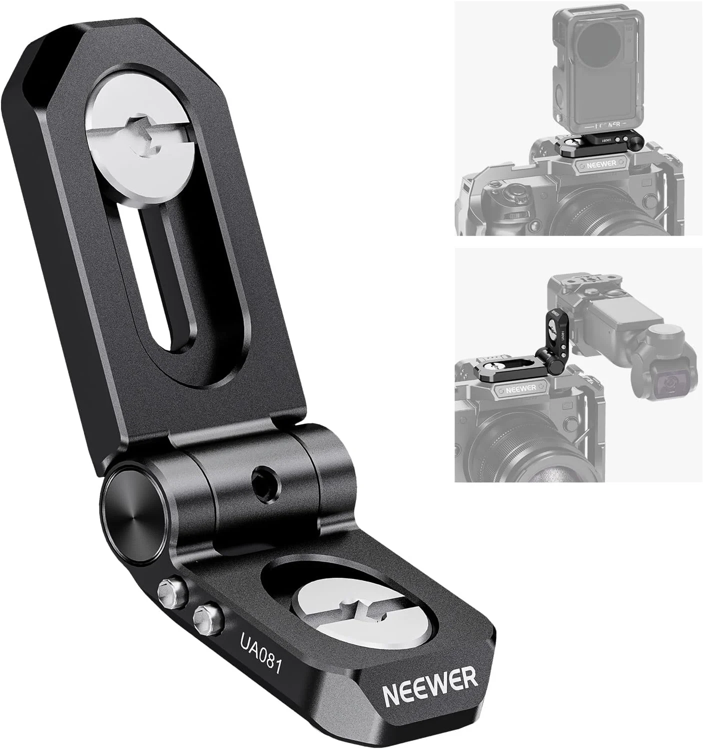 آداپتور اتصال صفحه L تاشو کوچک NEEWER با پیچ های 1/4 اینچی، پین ضد چرخش جداشدنی، سازگار با قفس دوربین SmallRig، چراغ LED، دوربین اکشن، فرستنده ویدئویی بی سیم، UA081