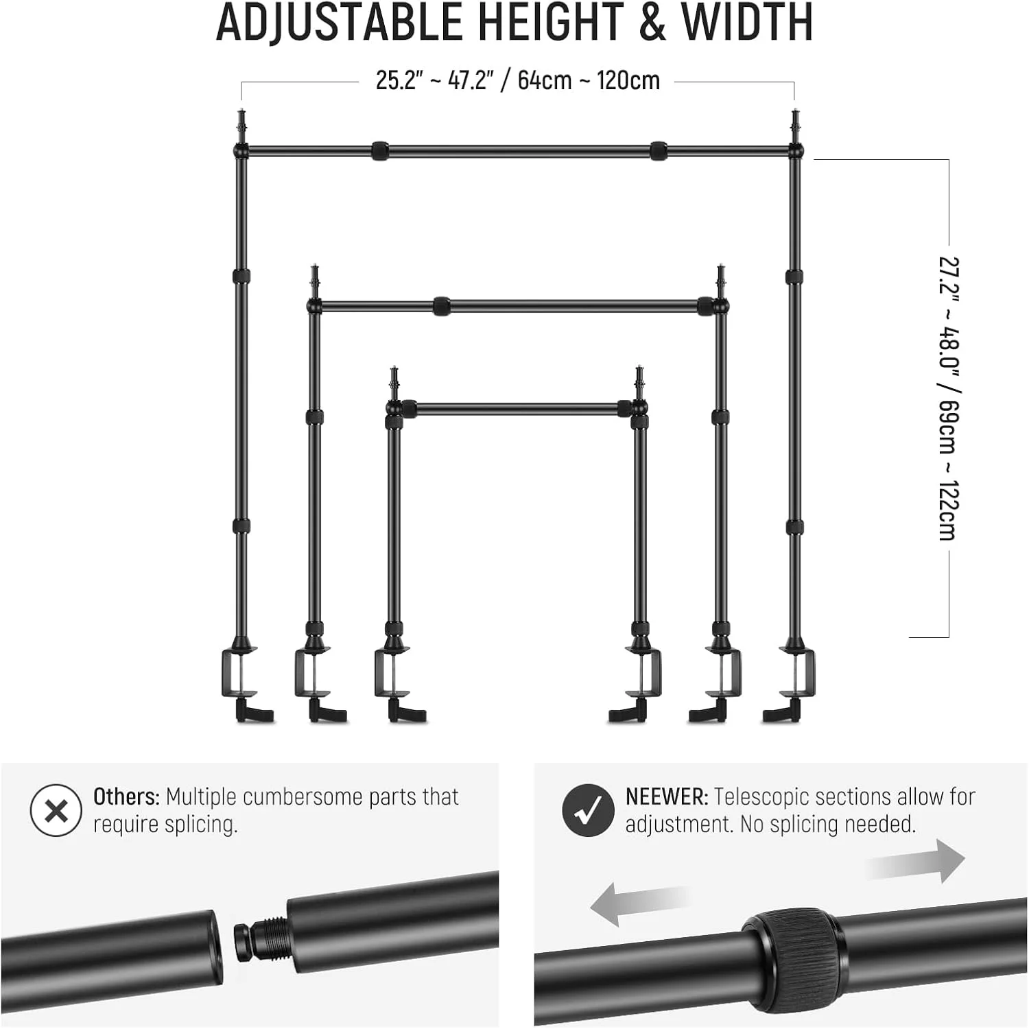 پایه نگهدارنده دوربین بالای سر NEEWER NK002 به همراه هولدر موبایل/2 عدد هد توپی/بازو/گیره سوپر/دستمال تمیز کننده برای میکروفون و وب کم، پایه رومیزی چند منظوره با ارتفاع و عرض قابل تنظیم، حداکثر تحمل وزن 12 کیلوگرم پایه نگهدارنده دوربین بالای سر NEEWER NK002 به همراه هولدر موبایل/2 عدد هد توپی/بازو/گیره سوپر/دستمال تمیز کننده برای میکروفون و وب کم، پایه رومیزی چند منظوره با ارتفاع و عرض قابل تنظیم، حداکثر تحمل وزن 12 کیلوگرم