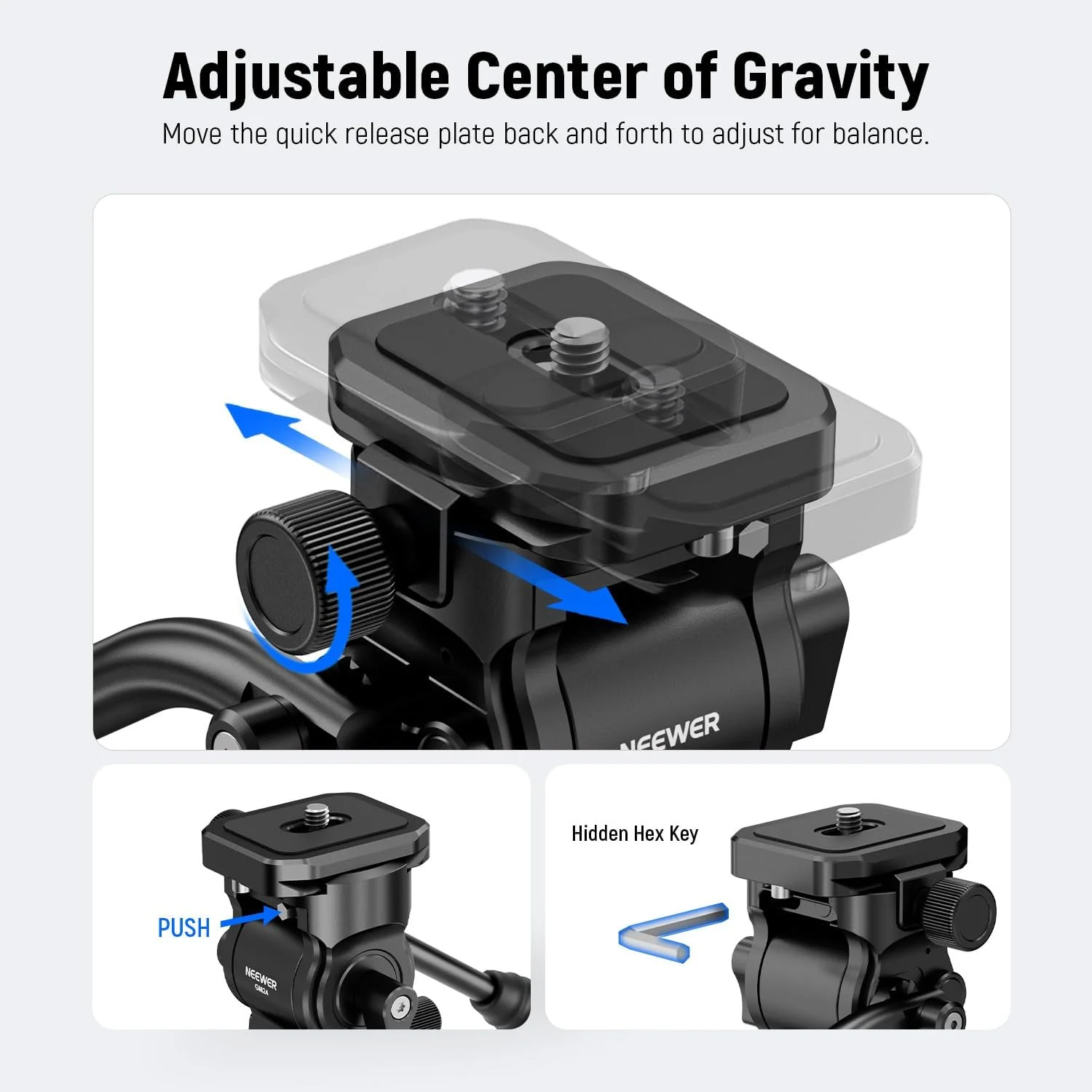 هد سیال سه پایه NEEWER با صفحه و دسته رهاسازی سریع، آداپتور پایه سه پایه دوربین فلزی با قابلیت چرخش و شیب سازگار با Arca Swiss برای دوربین های کامپکت DSLR، حداکثر بار 3 کیلوگرم، GM24 تمام مشکی هد سیال سه پایه NEEWER با صفحه و دسته رهاسازی سریع، آداپتور پایه سه پایه دوربین فلزی با قابلیت چرخش و شیب سازگار با Arca Swiss برای دوربین های کامپکت DSLR، حداکثر بار 3 کیلوگرم، GM24 تمام مشکی