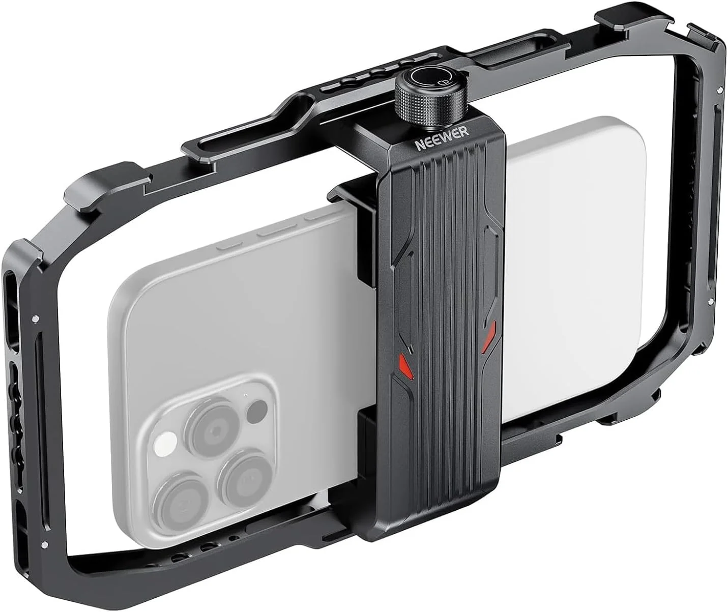 نگهدارنده یونیورسال گوشی موبایل نیوئر، ریگ فیلمبرداری گوشی هوشمند با مانت های رهاسازی سریع و کفشک های سرد، مناسب برای فیلمسازان، تولیدکنندگان ویدیوهای کوتاه، تولید محتوای تیک تاک و ولاگ، نگهدارنده تثبیت کننده ویدیو سازگار با آیفون و سامسونگ، مدل PA039
