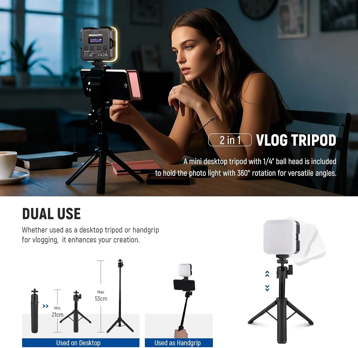 نور ویدئویی دوربین RGB مغناطیسی NEEWER با سه پایه رومیزی و 3 کفشک سرد، کنترل برنامه ارتقا یافته، CRI97+ 2500-8500K 17 صحنه 2000mAh نورپردازی پانل LED کوچک قابل شارژ برای عکاسی و ضبط، RGB62 نور ویدئویی دوربین RGB مغناطیسی NEEWER با سه پایه رومیزی و 3 کفشک سرد، کنترل برنامه ارتقا یافته، CRI97+ 2500-8500K 17 صحنه 2000mAh نورپردازی پانل LED کوچک قابل شارژ برای عکاسی و ضبط، RGB62