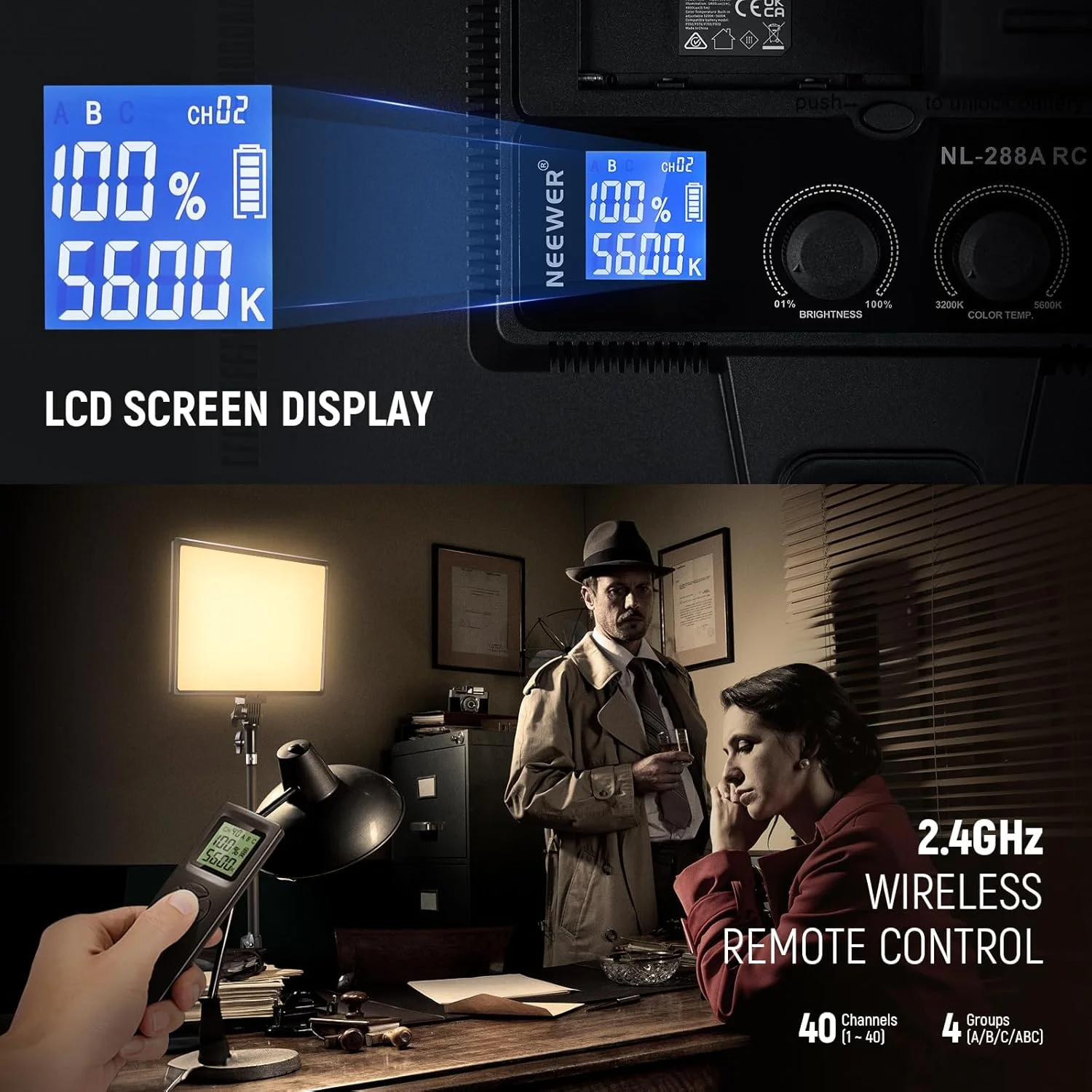 نور پنلی ال ای دی 18 اینچی Neewer، کیت نورپردازی اصلی با ریموت، 2 عدد 45 واتی با قابلیت تنظیم نور دو رنگ + پایه سه پایه، 3200K–5600K نور ملایم CRI 97+ 4800Lux برای استریم زنده بازی، عکاسی استودیویی، ضبط نور پنلی ال ای دی 18 اینچی Neewer، کیت نورپردازی اصلی با ریموت، 2 عدد 45 واتی با قابلیت تنظیم نور دو رنگ + پایه سه پایه، 3200K–5600K نور ملایم CRI 97+ 4800Lux برای استریم زنده بازی، عکاسی استودیویی، ضبط