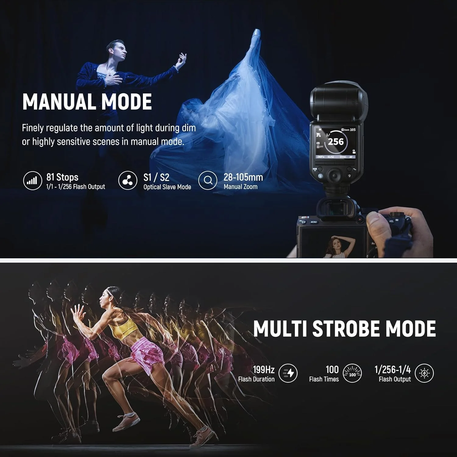 فلاش گردنی NEEWER Z2-S 2.4G TTL سازگار با سونی، 76Ws 1/8000s HSS با رابط کاربری ارتقا یافته، 2 لامپ مدلینگ TTL/M سوییچ سریع TCM، باتری 7.2 ولت/3000 میلی آمپر 600 فلاش گردنی NEEWER Z2-S 2.4G TTL سازگار با سونی، 76Ws 1/8000s HSS با رابط کاربری ارتقا یافته، 2 لامپ مدلینگ TTL/M سوییچ سریع TCM، باتری 7.2 ولت/3000 میلی آمپر 600