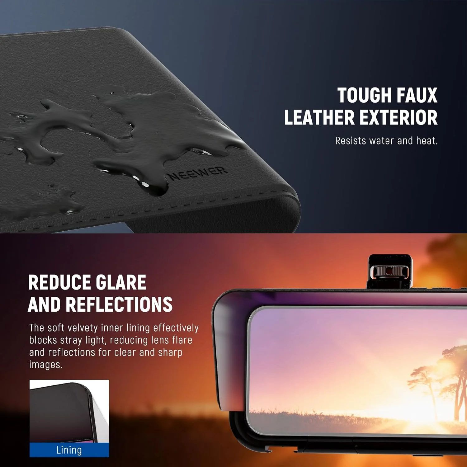 آفتابگیر NEEWER سازگار با قفس تلفن آیفون 16 پرو (PA083) فقط، هود مغناطیسی با رهاسازی سریع ضد تابش نور برای ولاگینگ در فضای باز و عکاسی موبایل، PA093 آفتابگیر NEEWER سازگار با قفس تلفن آیفون 16 پرو (PA083) فقط، هود مغناطیسی با رهاسازی سریع ضد تابش نور برای ولاگینگ در فضای باز و عکاسی موبایل، PA093