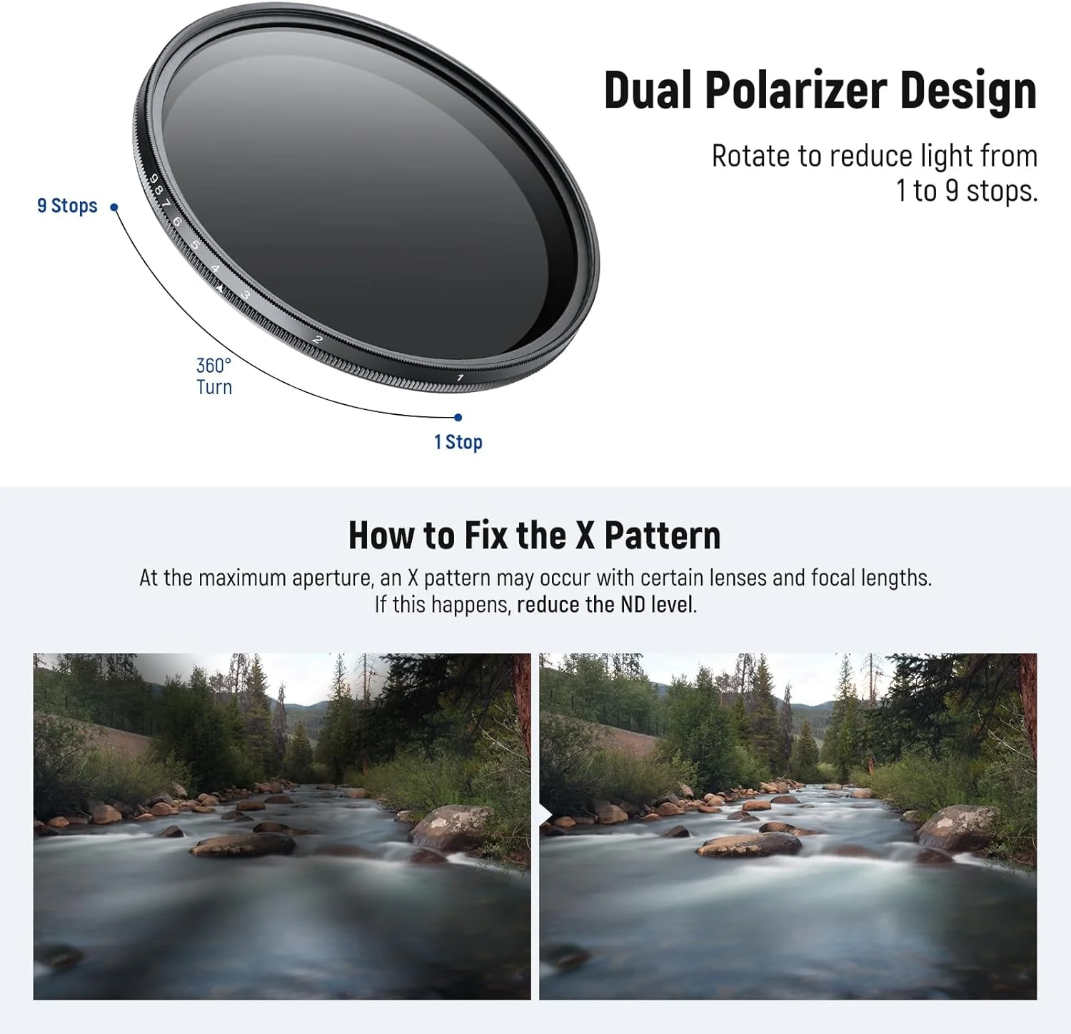 فیلتر متغیر ND با قطر 58 میلیمتر NEEWER BASICS، کاهش نور 1 تا 9 استاپ ND2-400، فیلتر خاکستری متغیر چرخشی، فیلتر چگالی خنثی با پوشش ضد اثر انگشت، فریم باریک برای لنزهای دوربین فیلتر متغیر ND با قطر 58 میلیمتر NEEWER BASICS، کاهش نور 1 تا 9 استاپ ND2-400، فیلتر خاکستری متغیر چرخشی، فیلتر چگالی خنثی با پوشش ضد اثر انگشت، فریم باریک برای لنزهای دوربین