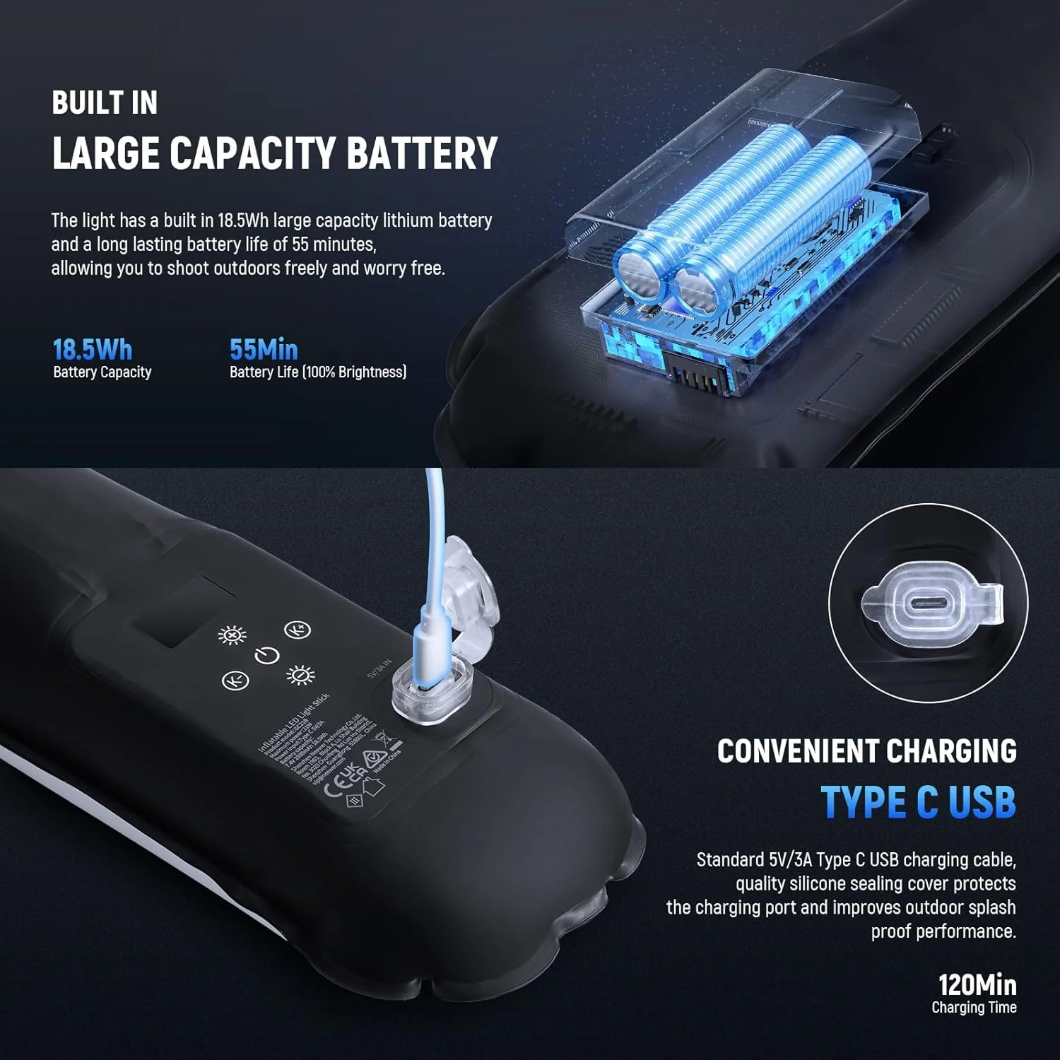 نور تیوب ال ای دی دستی 21 وات نیور BASICS، 90 سانتی متر، نورپردازی ویدیویی بادی TPU دو رنگ 2700-6500K، 12 جلوه 1300Lx CRI95 2500mAh برای عکاسی استودیویی و ضبط ویدیو، GC21B نور تیوب ال ای دی دستی 21 وات نیور BASICS، 90 سانتی متر، نورپردازی ویدیویی بادی TPU دو رنگ 2700-6500K، 12 جلوه 1300Lx CRI95 2500mAh برای عکاسی استودیویی و ضبط ویدیو، GC21B