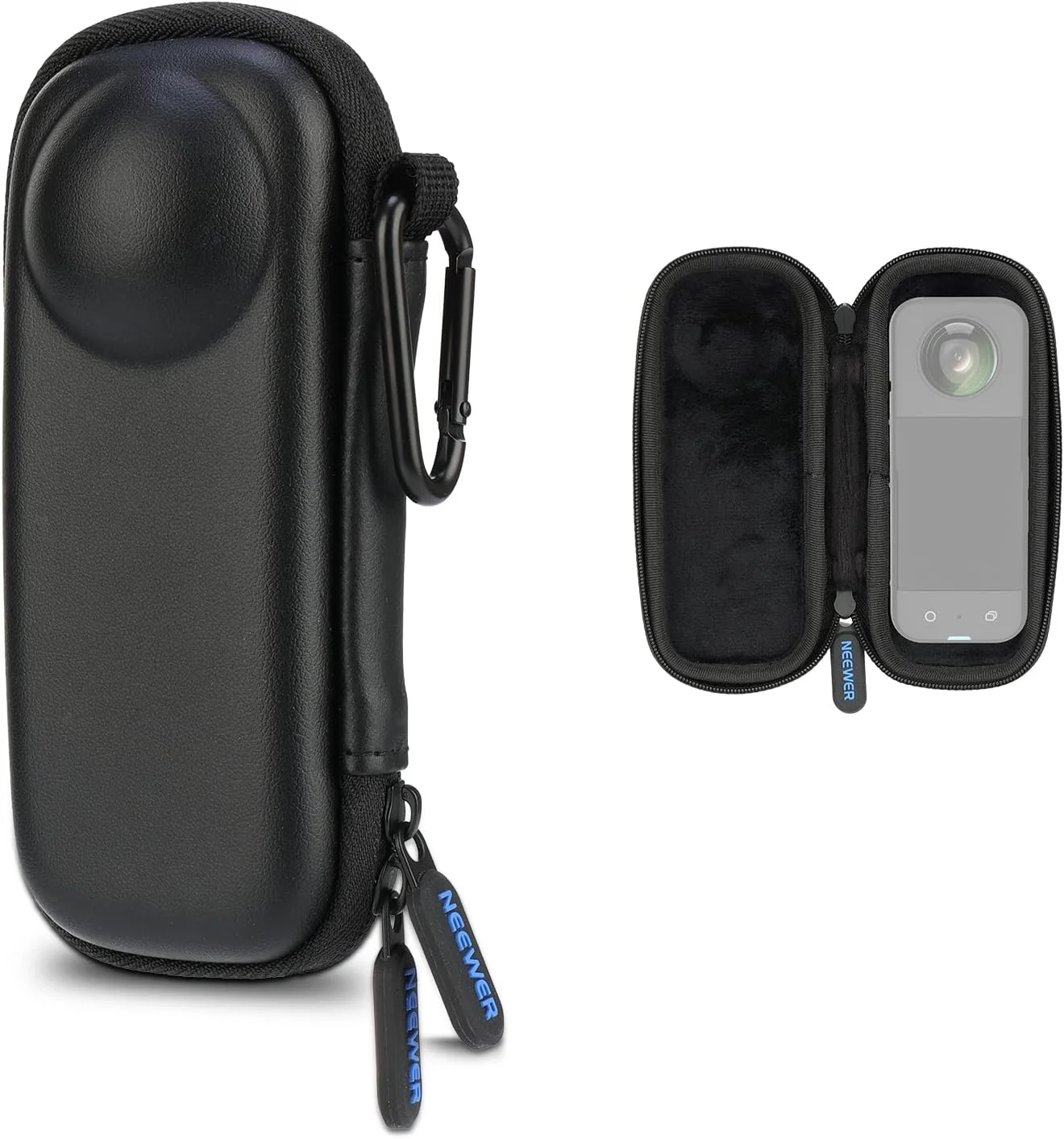 کیف حمل دوربین NEEWER BASICS سازگار با Insta 360 X5، کیف محافظ کوچک و قابل حمل با پوسته سخت و کارابین، لوازم جانبی دوربین اکشن سازگار با Insta360 X5، مدل PB032