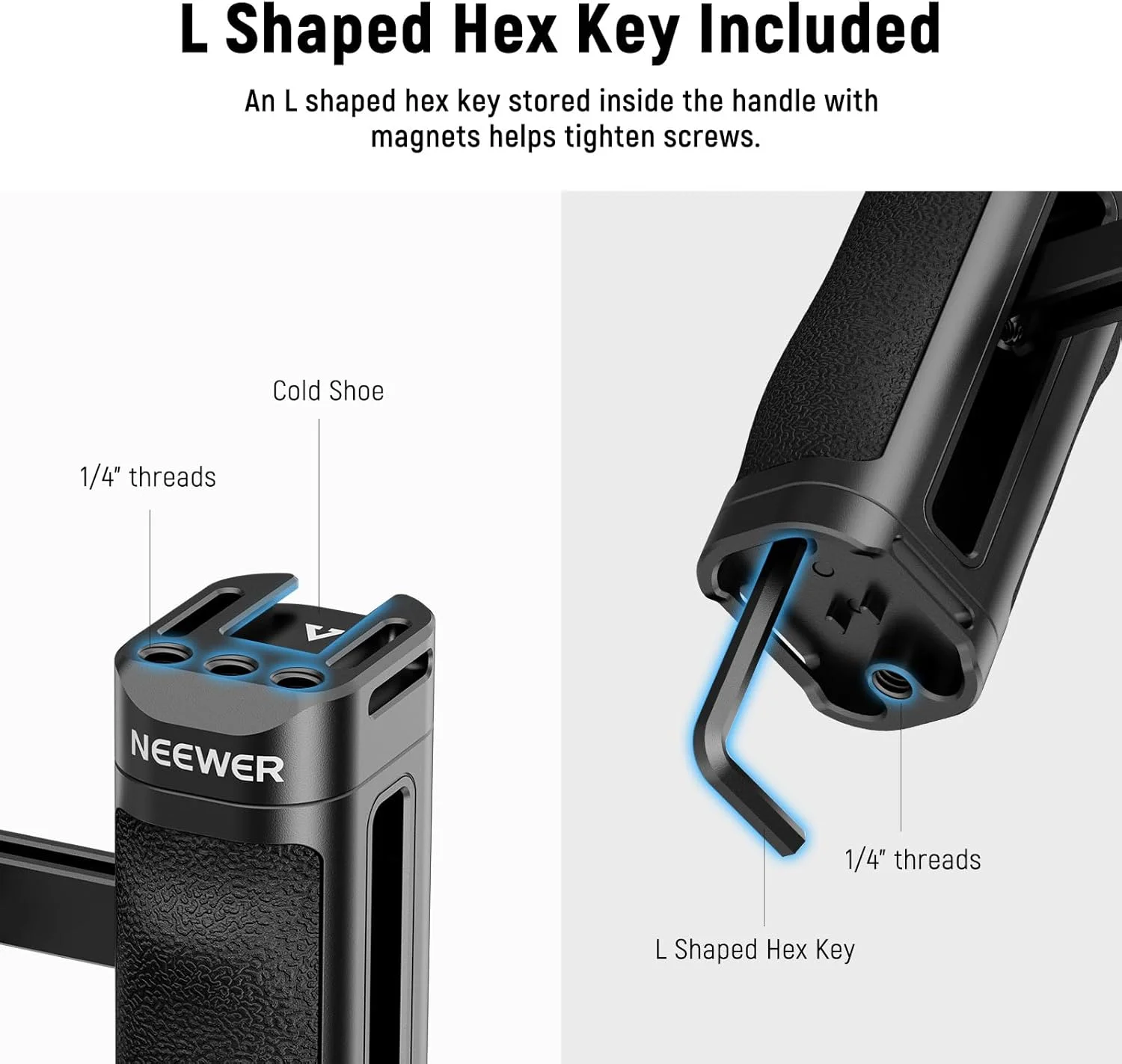 دسته جانبی دوربین NEEWER برای کیج دوربین، دسته سبک وزن ABS + PC با سیلیکون ضد لغزش، پیچ های 3/8 اینچ و 1/4 اینچ، پین تثبیت کننده ضد پیچش، بازوی قابل تنظیم عمودی، کفشک سرد، CA069H دسته جانبی دوربین NEEWER برای کیج دوربین، دسته سبک وزن ABS + PC با سیلیکون ضد لغزش، پیچ های 3/8 اینچ و 1/4 اینچ، پین تثبیت کننده ضد پیچش، بازوی قابل تنظیم عمودی، کفشک سرد، CA069H
