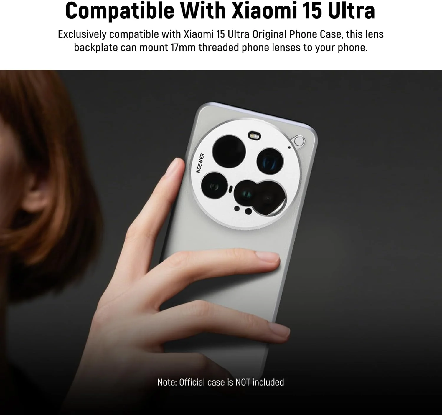 پلیت پشتی لنز 15 Ultra نیور، آلومینیومی با رزوه 17 میلیمتری، نگهدارنده آداپتور لنز تلفن برای دوربینهای اصلی و تله فوتو، سازگار با قاب اصلی گوشی Xiaomi 15 Ultra، PA111 (نقرهای) پلیت پشتی لنز 15 Ultra نیور، آلومینیومی با رزوه 17 میلیمتری، نگهدارنده آداپتور لنز تلفن برای دوربینهای اصلی و تله فوتو، سازگار با قاب اصلی گوشی Xiaomi 15 Ultra، PA111 (نقرهای)