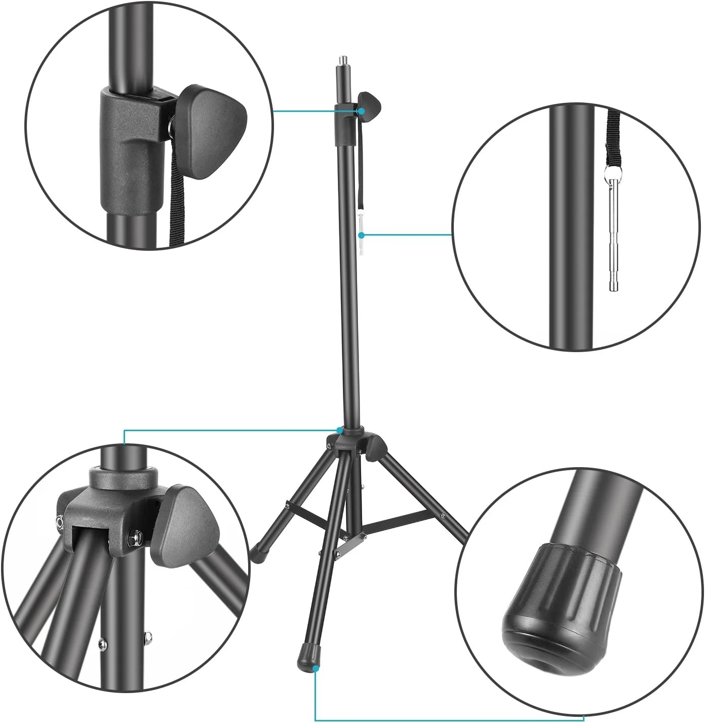 پایه میکروفون سه پایه محافظ باد NEEWER NW002-1 با لوله آلومینیومی، پایه های ضد لغزش، ارتفاع قابل تنظیم 165.5 سانتی متر، پایه برای پشتیبانی از محافظ صوتی در استودیو (مشکی) پایه میکروفون سه پایه محافظ باد NEEWER NW002-1 با لوله آلومینیومی، پایه های ضد لغزش، ارتفاع قابل تنظیم 165.5 سانتی متر، پایه برای پشتیبانی از محافظ صوتی در استودیو (مشکی)