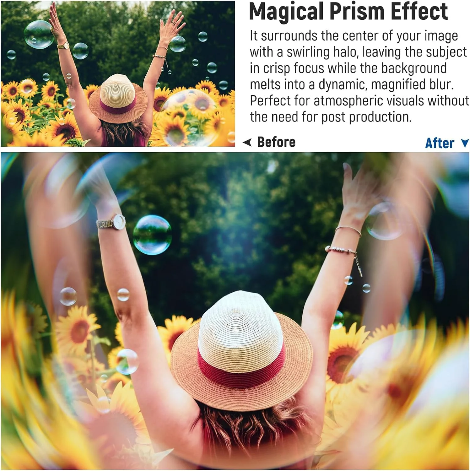 فیلتر منشور هاله مارپیچی 37 میلی‌متری NEEWER با گیره تلفن، فیلتر اثر شیشه کریستال K9، لوازم جانبی لنز دوربین تلفن برای قاب قفس صفحه پشتی رزوه دار 17 میلی‌متری سازگار با آیفون سامسونگ اندروید، FL-100