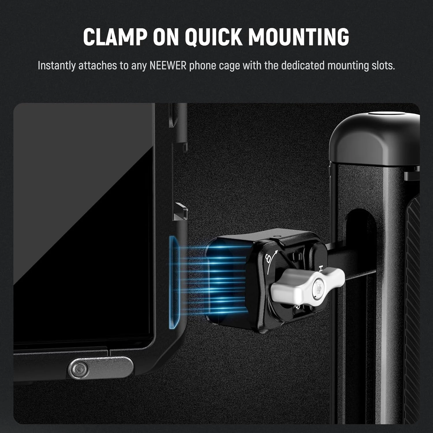 دسته جانبی رهاسازی سریع بلوتوثی NEEWER با کفشک سرد ضد افتادن سازگار با قفس تلفن iPhone 16 Pro/16 Pro Max Xiaomi 15 Ultra Galaxy S25 Ultra، مدل PA145E