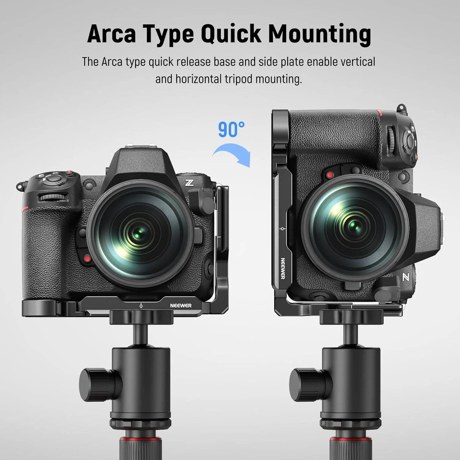 صفحه L نیوئر Z8 سازگار با دوربین نیکون Z 8، صفحه جانبی آلومینیومی قابل افزایش و صفحه پایه ضد پیچش نوع Arca سازگار با گیمبال های RS 2 RSC 2 RS 3 Pro، CA041L