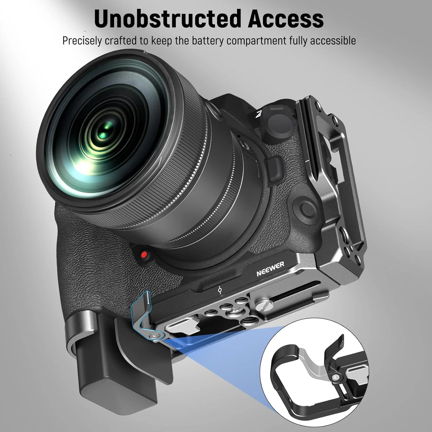 صفحه L نیوئر Z8 سازگار با دوربین نیکون Z 8، صفحه جانبی آلومینیومی قابل افزایش و صفحه پایه ضد پیچش نوع Arca سازگار با گیمبال های RS 2 RSC 2 RS 3 Pro، CA041L
