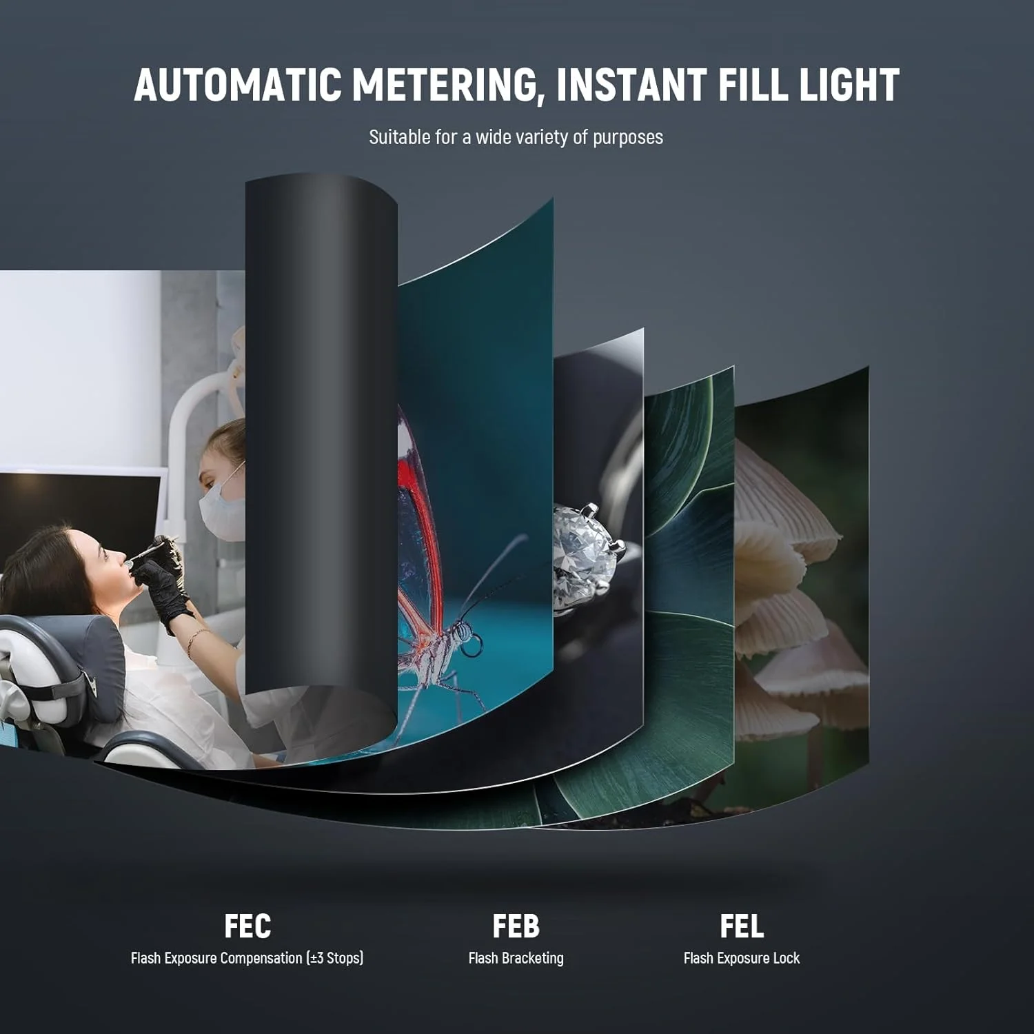 فلاش حلقوی ماکرو NEEWER RF1-C سازگار با Canon، نورپردازی فلاش حلقوی 76Ws GN15 5600K E-TTL، خروجی 1-1/128، همگام سازی پرده جلو/عقب، ژل های رنگی، حلقه های آداپتور لنز برای عکاسی ماکرو