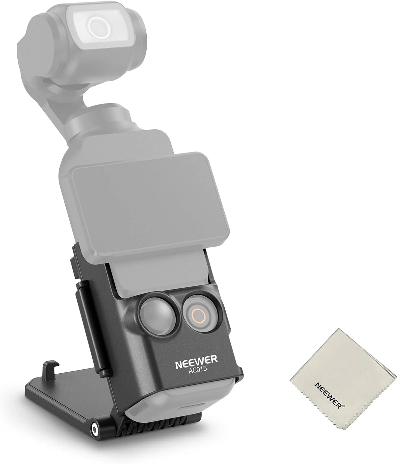 پایه نگهدارنده مغناطیسی NEEWER BASICS سازگار با DJI Osmo Pocket 3 و Creator Combo، آداپتور توسعه لوازم جانبی چند منظوره، نگهدارنده دوربین پلاستیکی با قابلیت چرخش 180 درجه با پارچه تمیز کننده، AC015