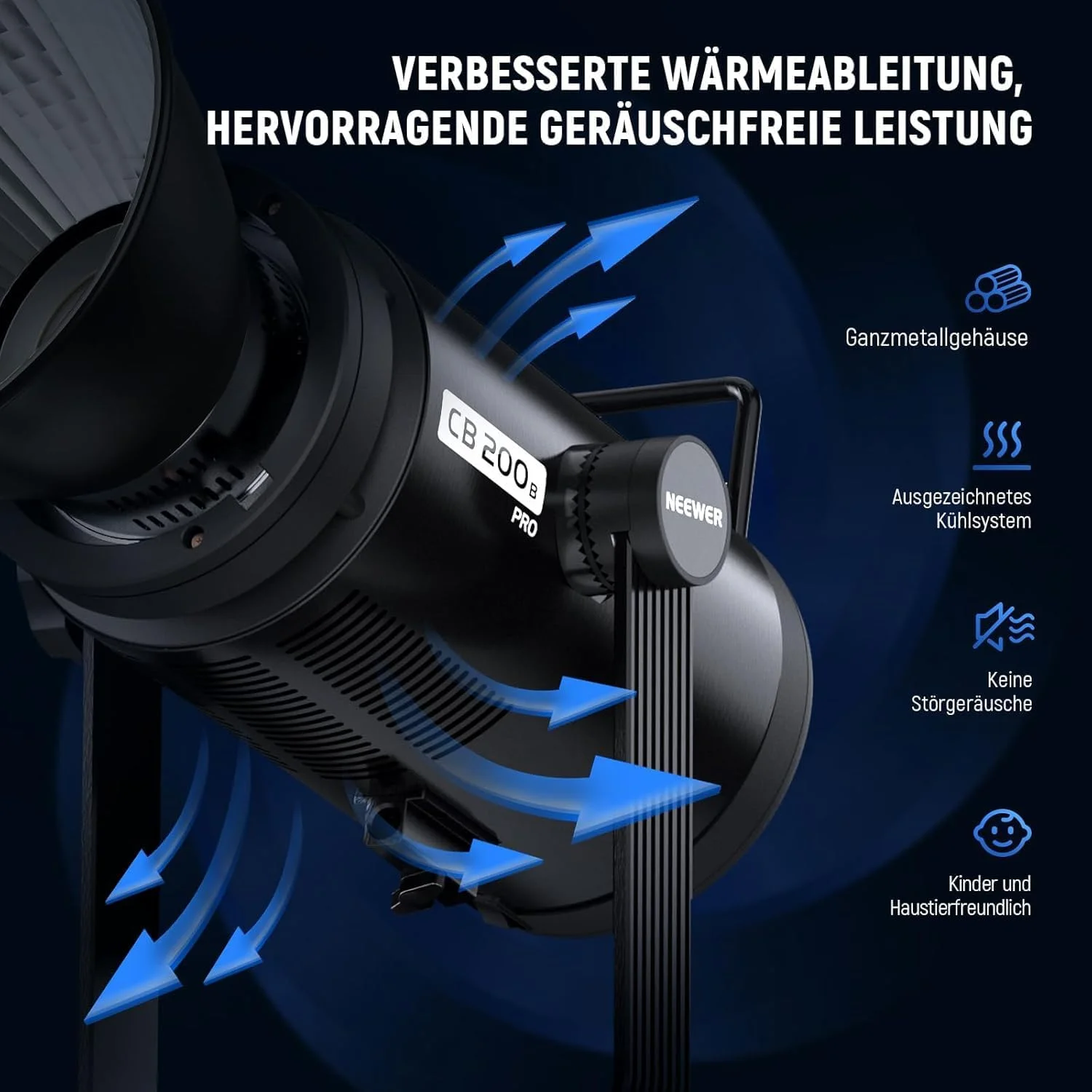 نور ویدئویی ال ای دی 210 وات COB نیور با نور پیوسته دو رنگه 2700K-6500K با قابلیت کنترل 2.4G/App برای عکاسی استودیویی با مانت بوئنز، 90000 لوکس/1 متر، CRI/TLCI97+، GM ±50، مدل CB200B PRO نور ویدئویی ال ای دی 210 وات COB نیور با نور پیوسته دو رنگه 2700K-6500K با قابلیت کنترل 2.4G/App برای عکاسی استودیویی با مانت بوئنز، 90000 لوکس/1 متر، CRI/TLCI97+، GM ±50، مدل CB200B PRO