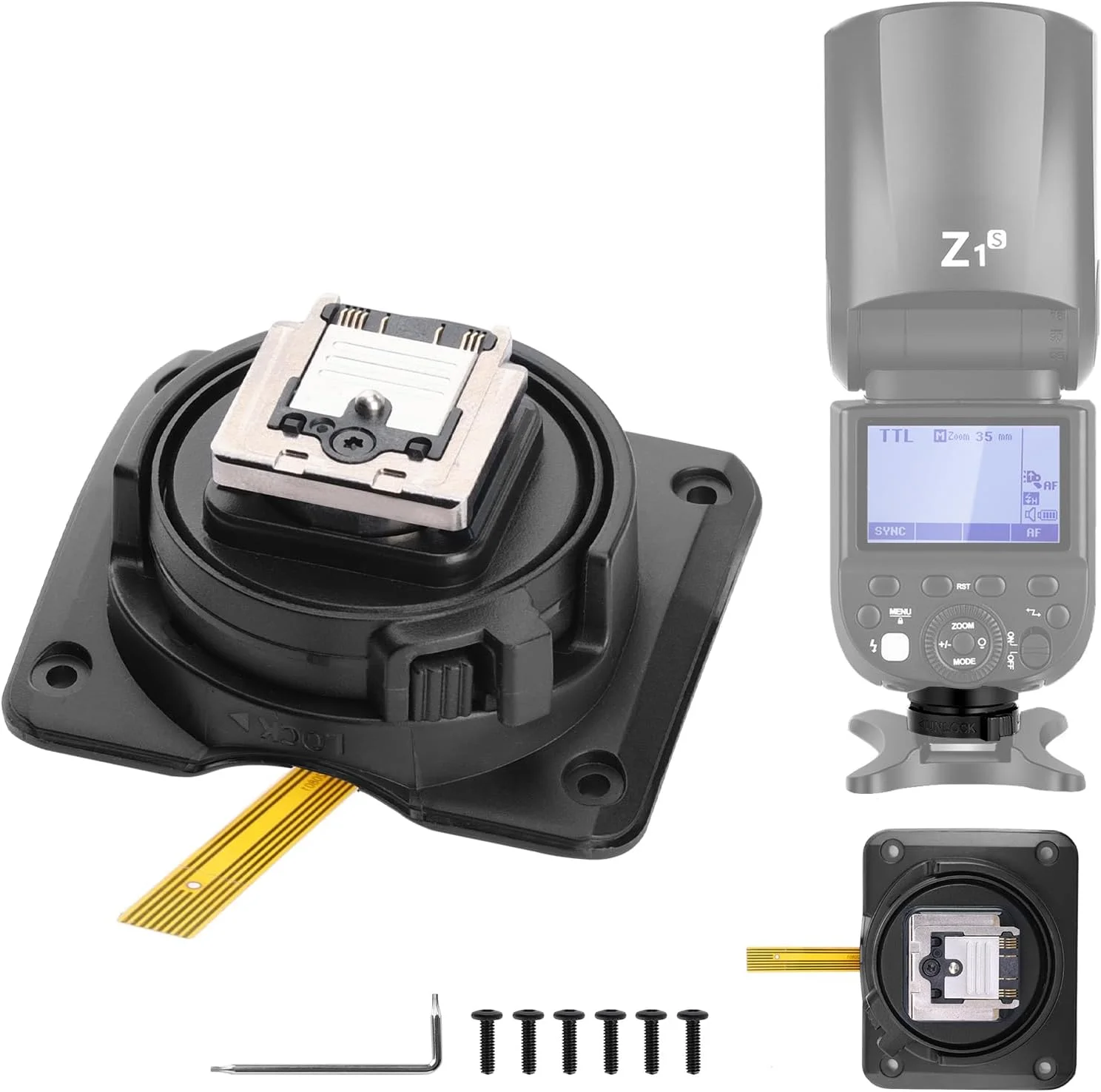 قطعه جایگزین کفشک فلاش NEEWER Z1-S، فقط برای فلاش گرد Z1-S سازگار با دوربین سونی، قطعه تعمیر کفشک فلاش با رابط فلزی ارتقا یافته