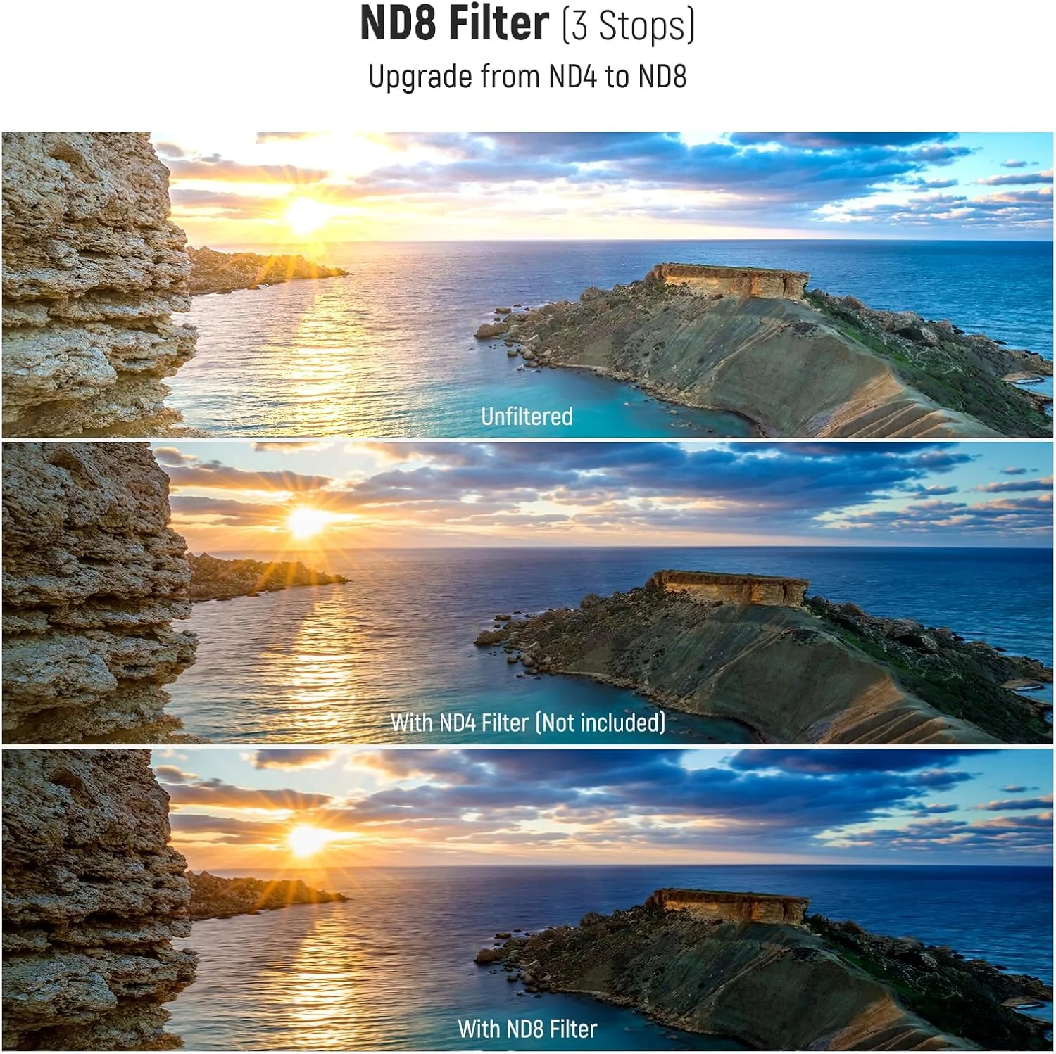 کیت فیلتر لنز NEEWER 77mm UV/CPL/ND، محافظت UV + پلاریزه دایره ای + چگالی خنثی (ND8)، مجموعه فیلتر لنز دوربین با شیشه نوری چند پوششی، قاب باریک و کیف نگهداری تاشو ارتقا یافته