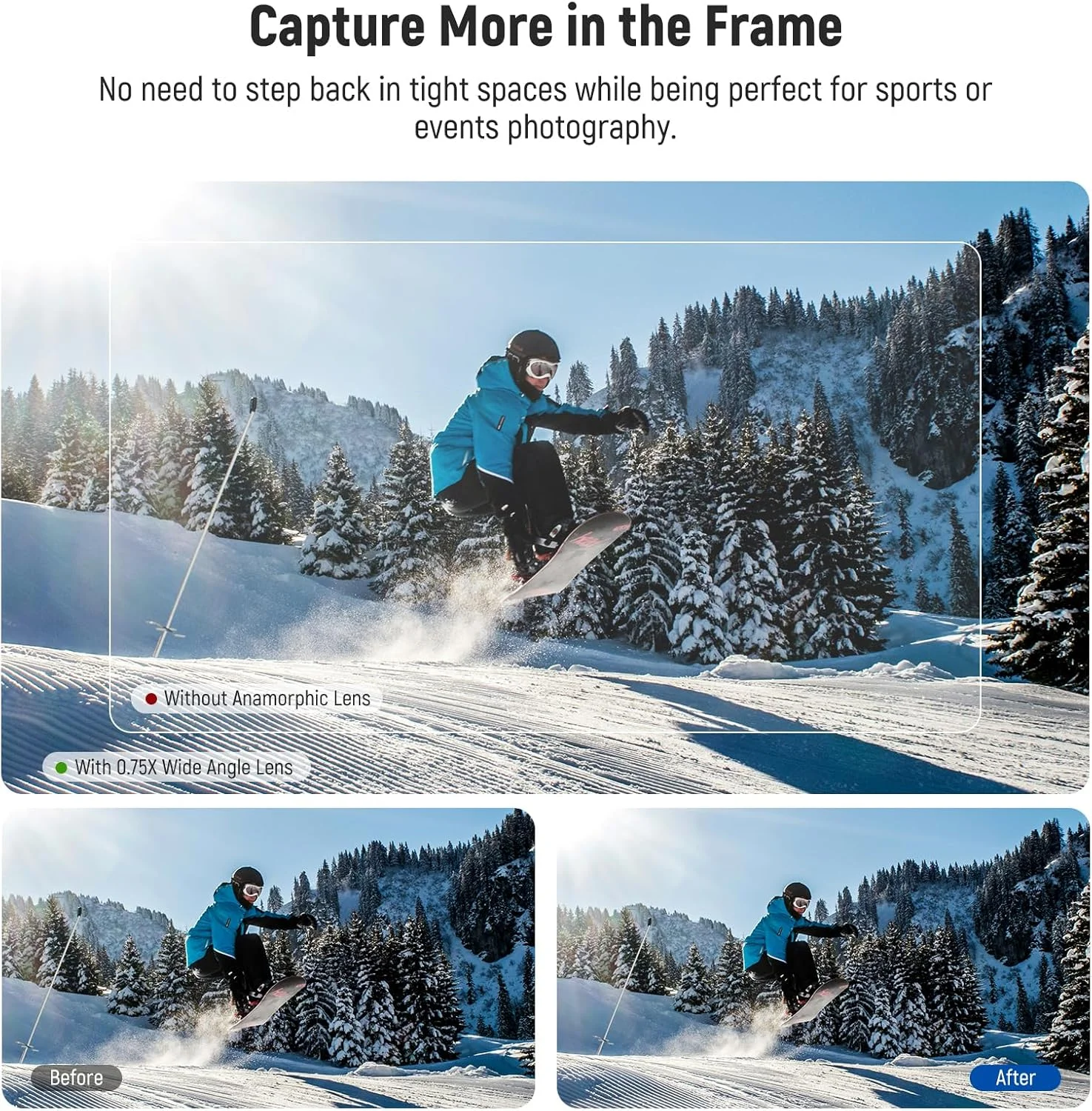 لنز واید 0.75X نیور سازگار با DJI Osmo Pocket 3، لنز آسفریک مغناطیسی چند لایه دوربین اکشن، میدان دید گسترده 108 درجه و 2 عدد دستمال تمیز کننده