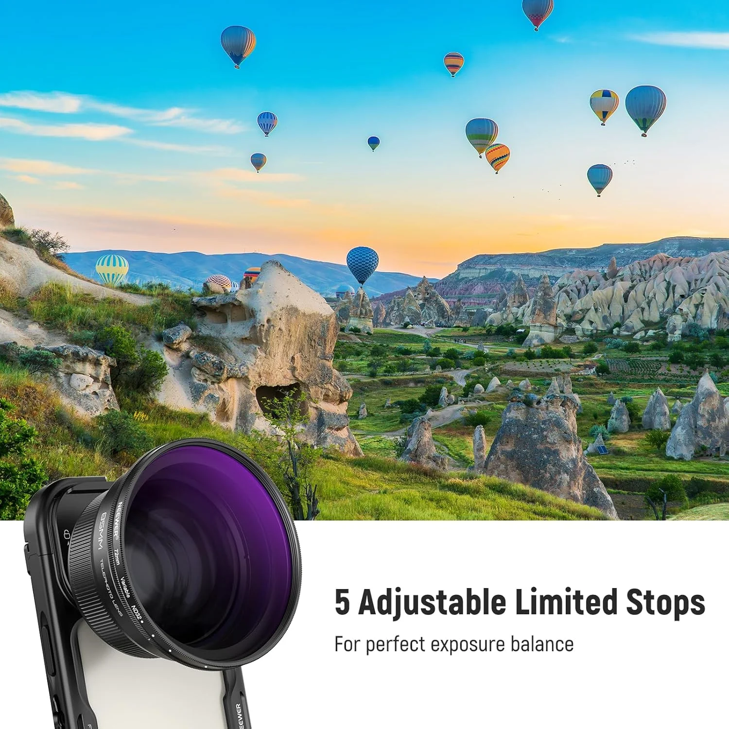 فیلتر ND متغیر 72 میلیمتری NEEWER با هود لنز 77 میلیمتری، فیلتر چگالی خنثی قابل تنظیم ND2-32 1-5 استاپ برای لنز تلهفوتو 85 میلیمتری تلفن NEEWER و لنز دوربین 72 میلیمتری، FL-99 فیلتر ND متغیر 72 میلیمتری NEEWER با هود لنز 77 میلیمتری، فیلتر چگالی خنثی قابل تنظیم ND2-32 1-5 استاپ برای لنز تلهفوتو 85 میلیمتری تلفن NEEWER و لنز دوربین 72 میلیمتری، FL-99