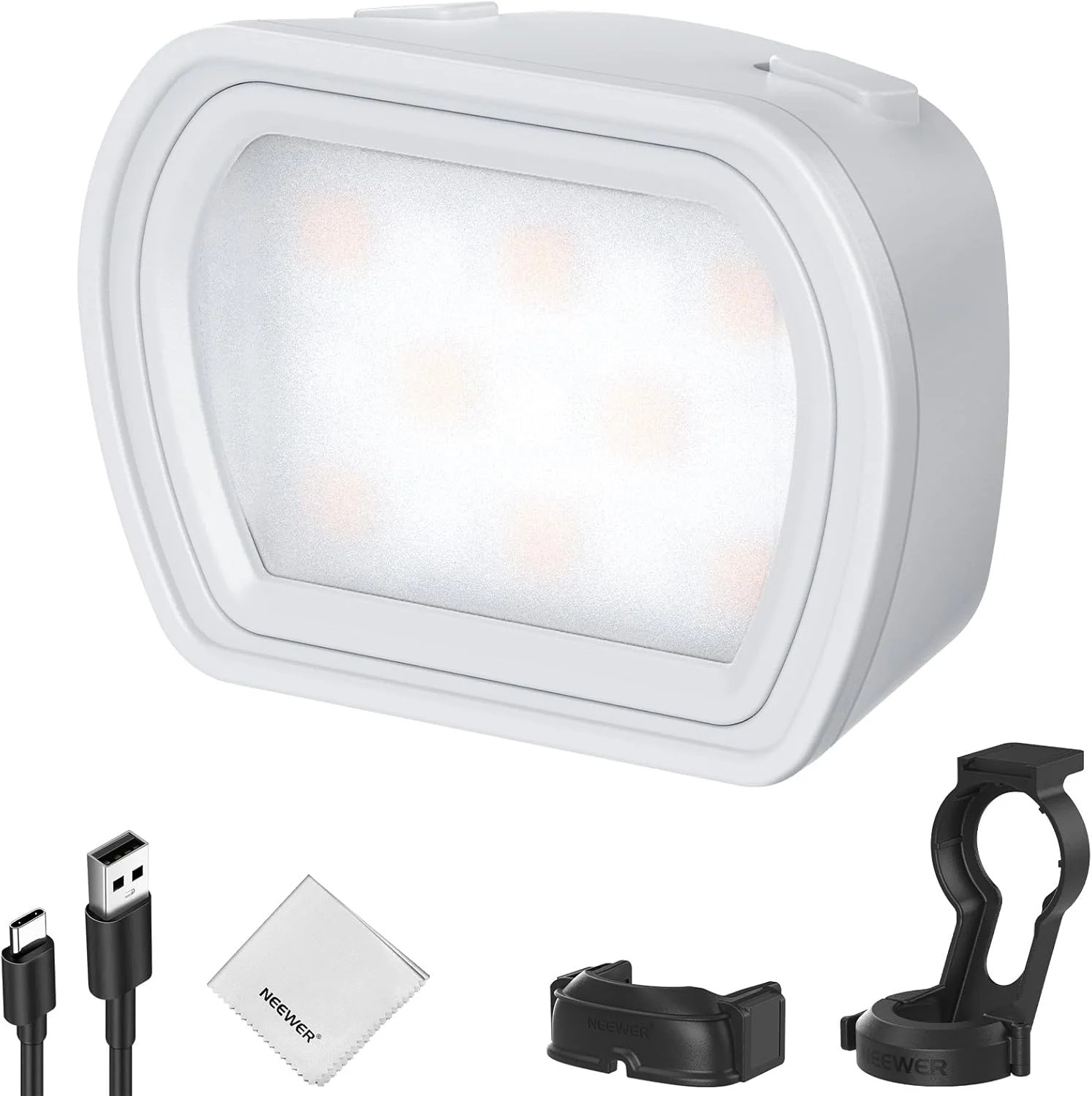 نور کمکی مغناطیسی NEEWER Basics سازگار با دوربین گیمبال DJI OSMO Pocket 3 Creator Combo، چراغ LED کوچک قابل شارژ USB C با پارچه تمیز کننده برای ضبط سلفی، ولاگ و ویدیو، M21