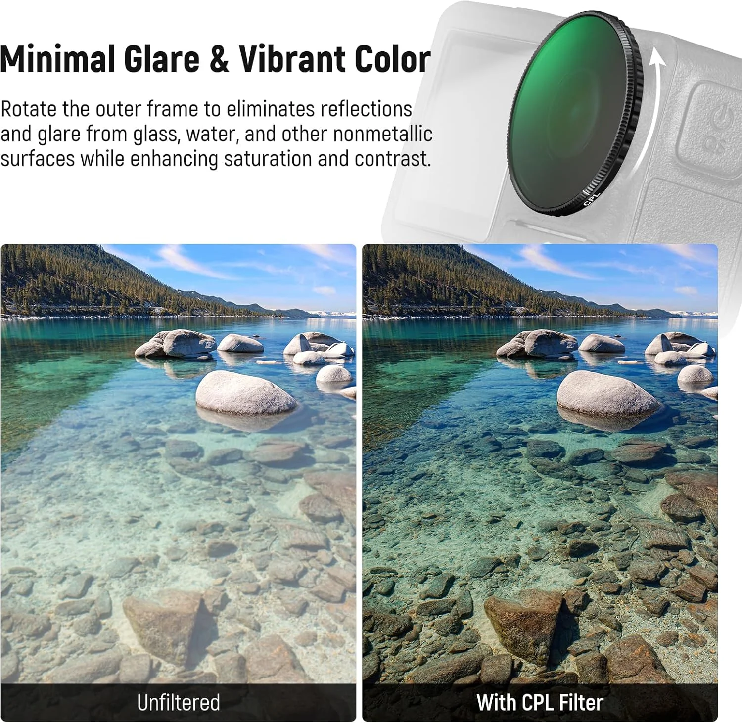 کیت فیلتر ND نیور سازگار با DJI Osmo Action 5 Pro/4، ND8-32 متغیر (3-5 استاپ) + CPL + Black Mist Diffusion 1/4 فیلتر پیچی شیشه نوری HD چند لایه لوازم جانبی دوربین اکشن، FL-52