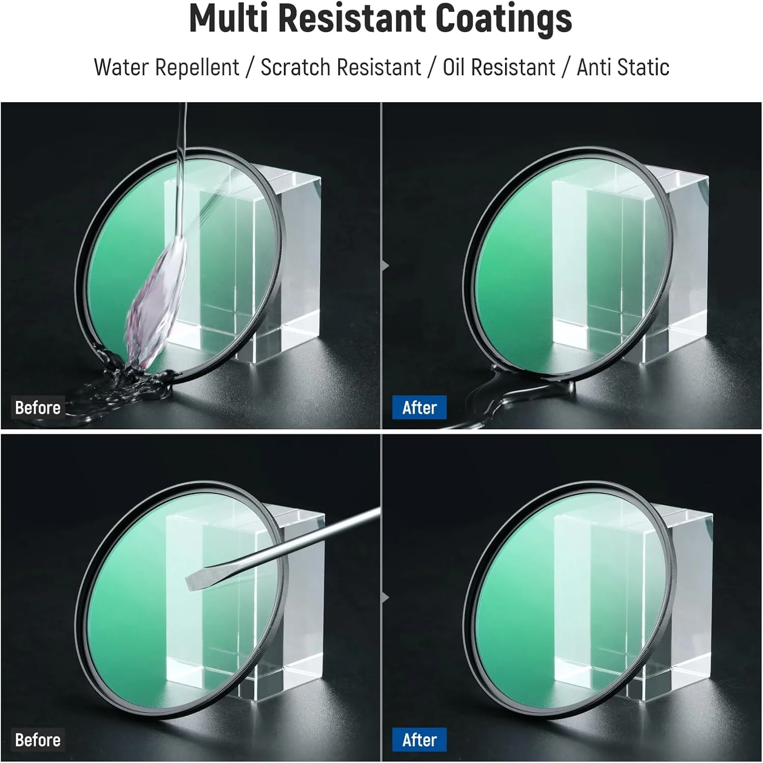 فیلتر دیفیوژن سیاه 58 میلی‌متری NEEWER 1/8، فیلتر جلوه‌های سینمایی رویایی و نرم، شیشه اپتیکال فوق‌العاده باریک، مقاوم در برابر آب و خراش، پوشش نانو چندگانه برای عکاسی ویدیویی/ولاگ/پرتره