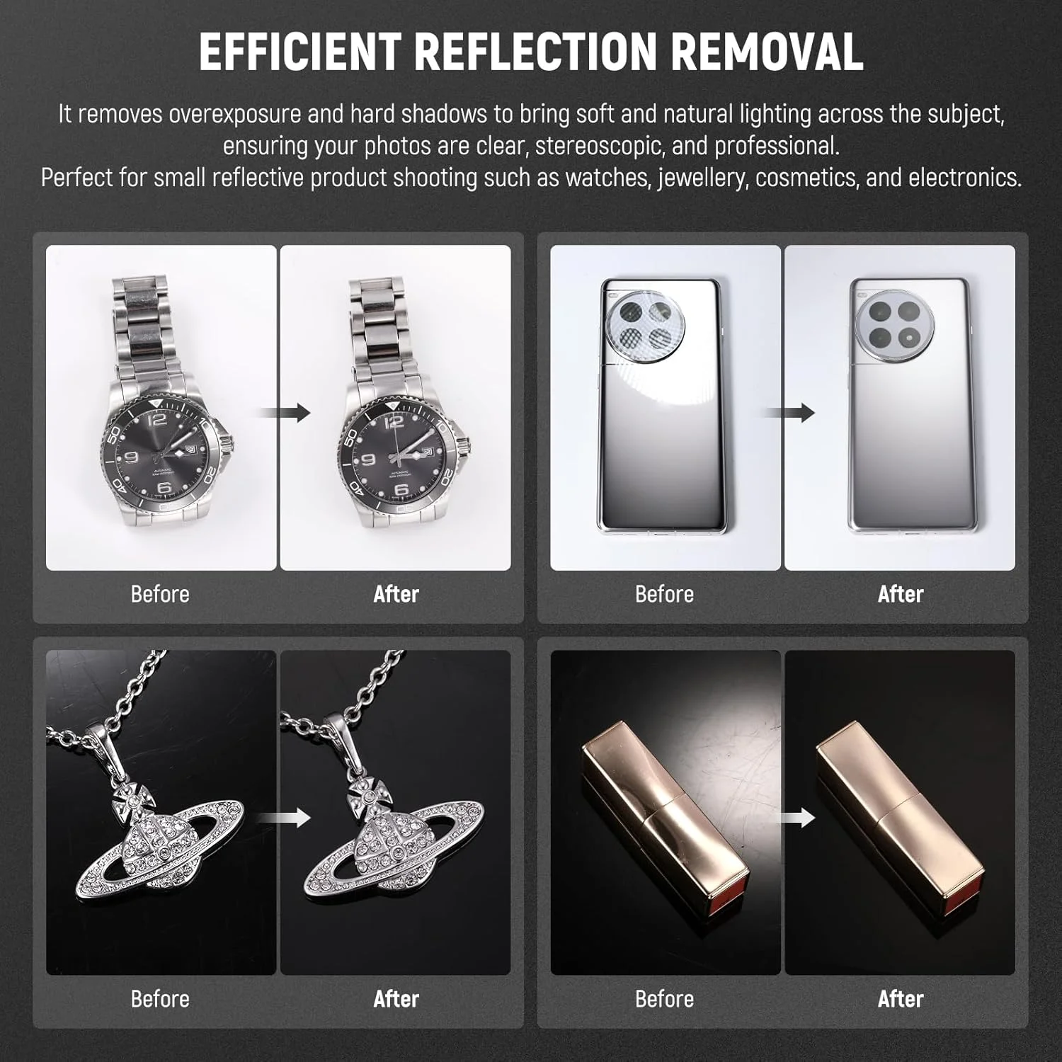 NEEWER بسته 3 عددی پخش کننده نور مخروطی برای عکاسی (14 اینچ/15 اینچ/20 اینچ)، پخش نور 360 درجه PC مخروطی برای عکاسی از اشیاء بازتابنده، جایگزین برای جعبه عکس عکاسی از محصول جواهرات، NK001