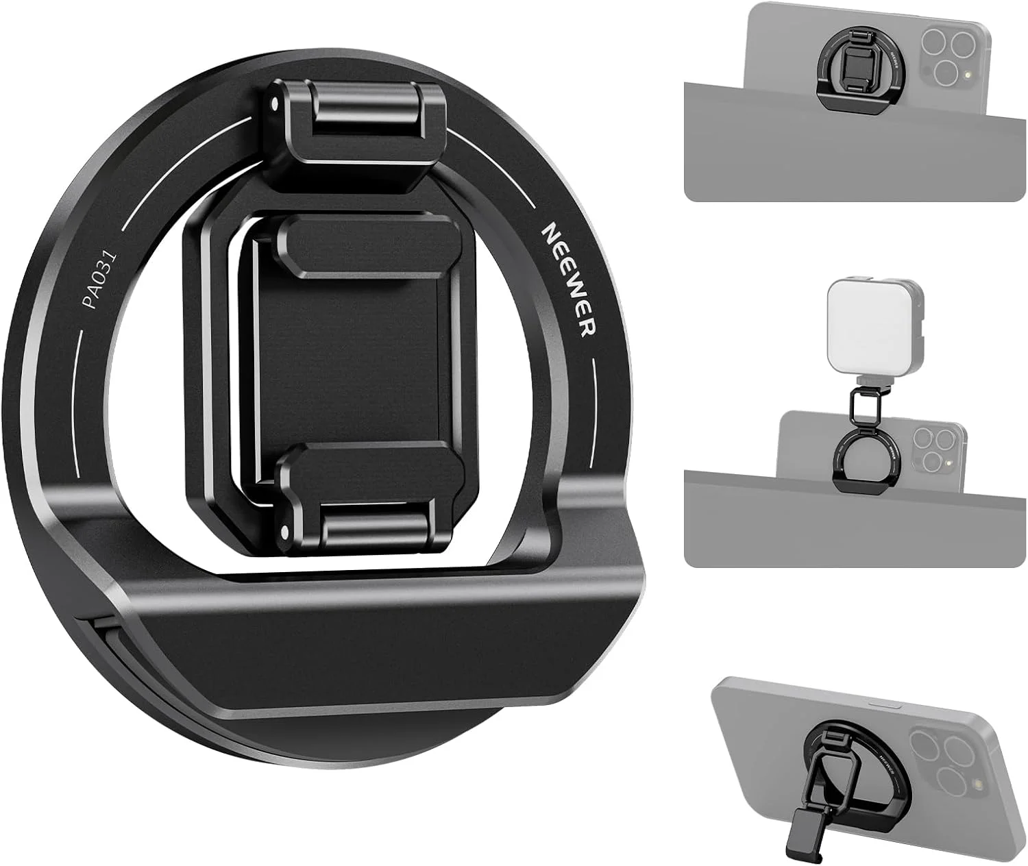 نگهدارنده تاشو دوربین NEEWER با کفشک سرد برای MagSafe آیفون 15 پرو مکس 14 13 12 مک بوک ایر 13 اینچ M1، مک بوک ایر 2018-2020، مک بوک پرو 13 اینچ M1/M2، مک بوک پرو 13 اینچ 2017-2020، PA031