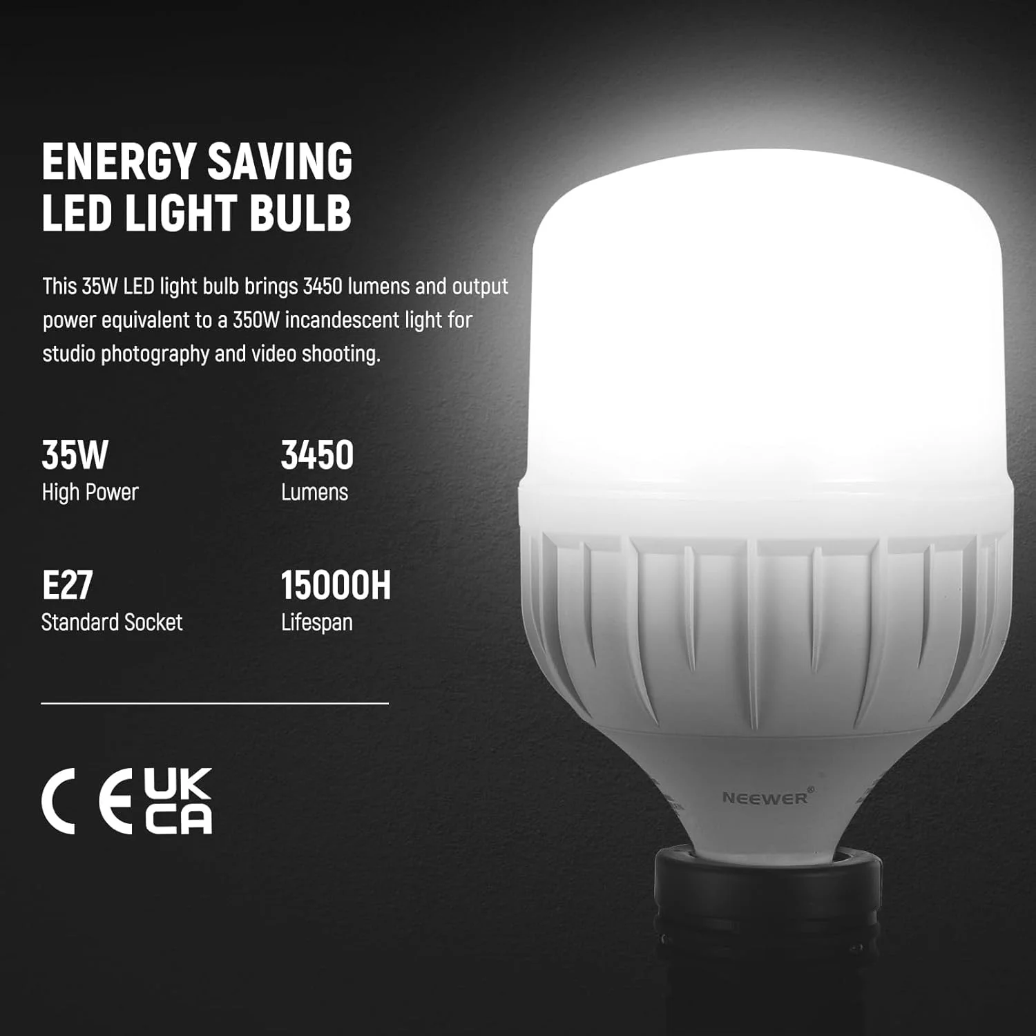 کیت نورپردازی سافت باکس معادل 700 وات NEEWER با پایه E27، بسته 3 عددی لامپ LED 5700K، سافت باکس عکاسی 60x60 سانتی متر برای تجهیزات عکاسی برای محصولات و پرتره