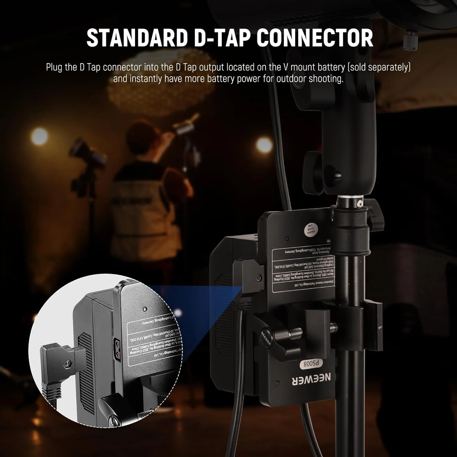 کابل برق نِوِر D-Tap نر به XLR ماده 4 پین 1.8 متری مدل NC011 مناسب نورهای LED مداوم PL60C