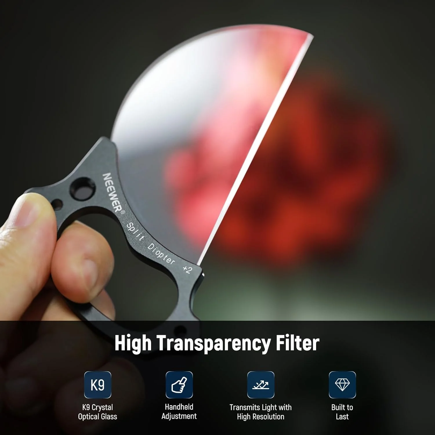 فیلتر ۷۹ میلیمتری نیوئر با افکت دیوپتر شکسته، فیلتر منشور عکاسی نیمه منحنی با دسته، سوراخ پیچ ۱/۴ اینچی برای بازوی جادویی کوچک سه پایه، شیشه کریستال BK9 برای محو کردن پیش زمینه فیلتر ۷۹ میلیمتری نیوئر با افکت دیوپتر شکسته، فیلتر منشور عکاسی نیمه منحنی با دسته، سوراخ پیچ ۱/۴ اینچی برای بازوی جادویی کوچک سه پایه، شیشه کریستال BK9 برای محو کردن پیش زمینه