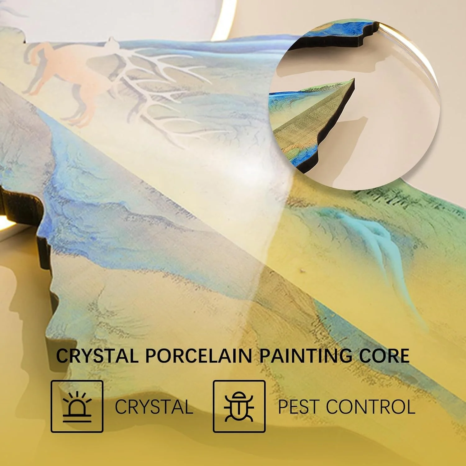 مجسمه های دیواری سه بعدی، ساعت آویز نقاشی، منبع تغذیه پلاگین، دکوراسیون دیوار خانه، تزئینات هنری دیوار، لامپ ال ای دی برای ورودی خانه، راهرو، اتاق خواب، کنترل از راه دور بی سیم (مدل B، 50 * 100 سانتی متر) (مدل A، 70 سانتی متر)