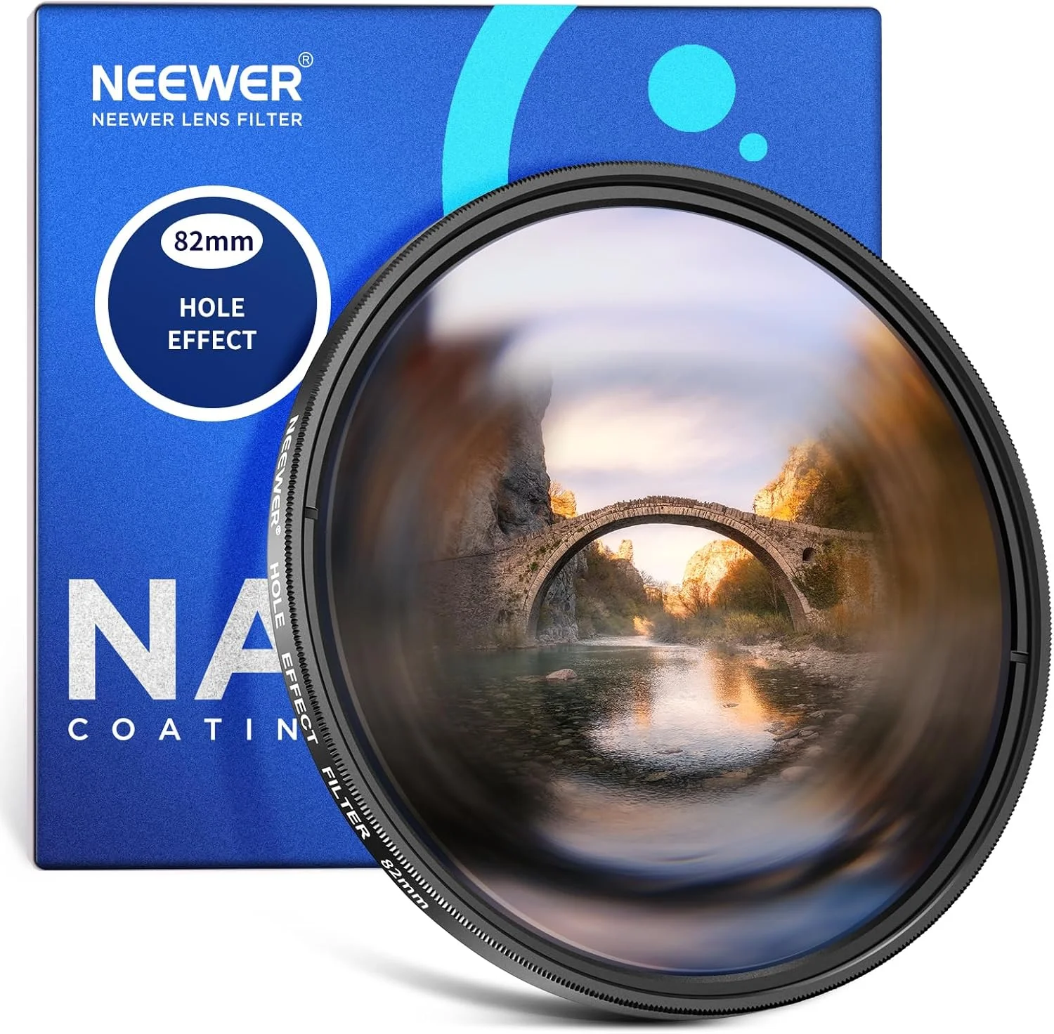 فیلتر لنز دوربین هاله مارپیچی NEEWER 82mm، فیلتر جلوه های ویژه شیشه ای اپتیکال منشور K9، لوازم جانبی لنز دوربین عکاسی با جلوه قاب هاله دایره ای تابیده شده تونلی