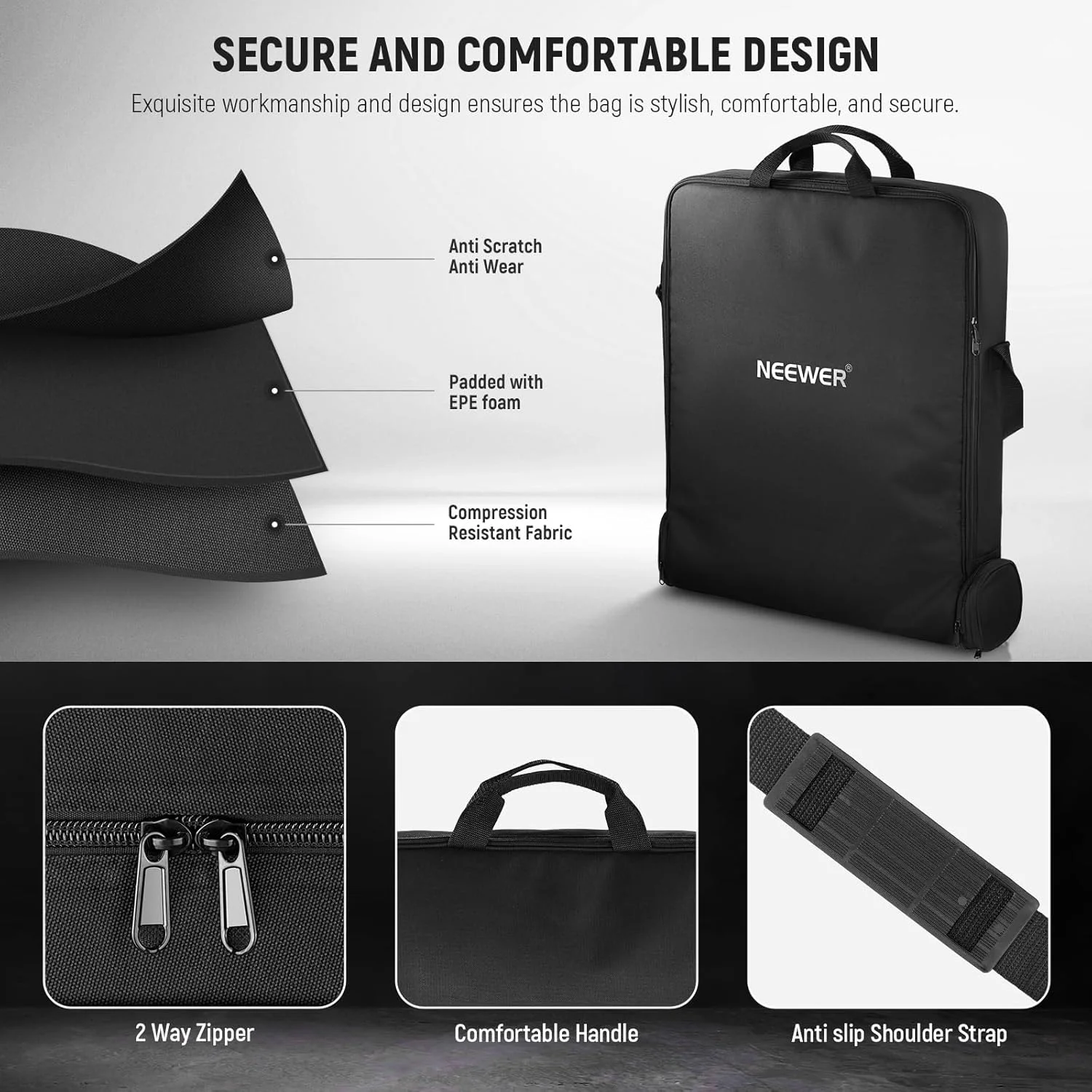 کیف حمل رینگ لایت 18 اینچی نیور با کیف نگهداری جداگانه، قابل گسترش برای پایه نور تاشو 78 سانتیمتری، کیف محافظ نایلونی سبک وزن 60x58 سانتیمتری برای رینگ لایت با پایه، RU-009 کیف حمل رینگ لایت 18 اینچی نیور با کیف نگهداری جداگانه، قابل گسترش برای پایه نور تاشو 78 سانتیمتری، کیف محافظ نایلونی سبک وزن 60x58 سانتیمتری برای رینگ لایت با پایه، RU-009