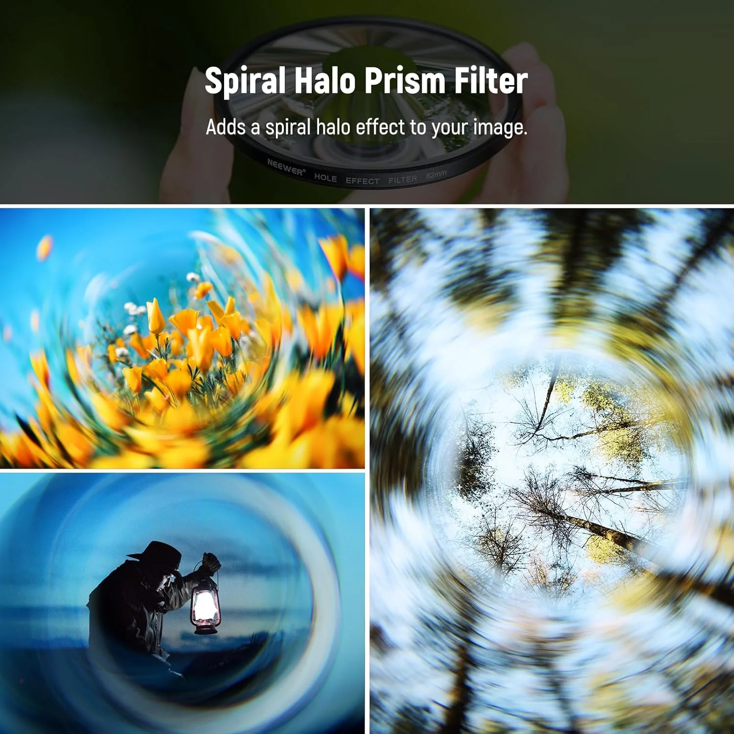 فیلتر لنز دوربین هاله مارپیچی NEEWER 82mm، فیلتر جلوه های ویژه شیشه ای اپتیکال منشور K9، لوازم جانبی لنز دوربین عکاسی با جلوه قاب هاله دایره ای تابیده شده تونلی فیلتر لنز دوربین هاله مارپیچی NEEWER 82mm، فیلتر جلوه های ویژه شیشه ای اپتیکال منشور K9، لوازم جانبی لنز دوربین عکاسی با جلوه قاب هاله دایره ای تابیده شده تونلی