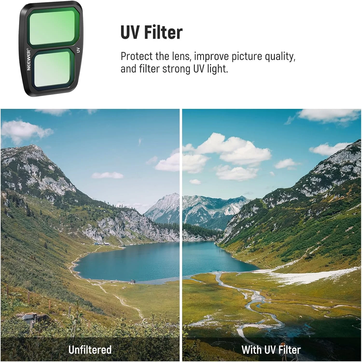 مجموعه فیلترهای ND CPL UV نیور سازگار با DJI Air 3، بسته 6 عددی شامل فیلترهای ND8 ND16 ND32 ND64 UV CPL پلاریزه با چگالی خنثی، شیشه اپتیکال HD چند لایه / اتصال ایمن / فریم سبک وزن