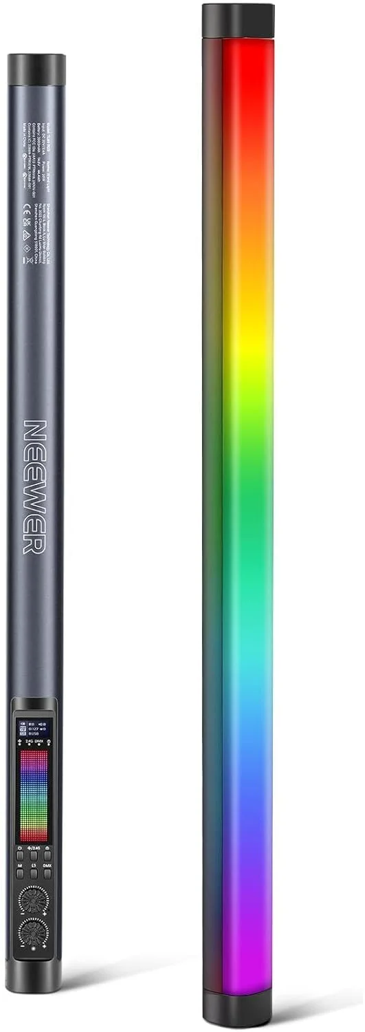 نور تیوب RGB مدل NEEWER TL60، نورپردازی ویدئویی LED تمام رنگی RGBWW 20 واتی، برای ضبط عکس و استریم استودیویی، کنترل از طریق اپلیکیشن/2.4G/DMX، 7 افکت پیکسلی، 18 صحنه، 2500-10000K، CRI97+، TLCI98+