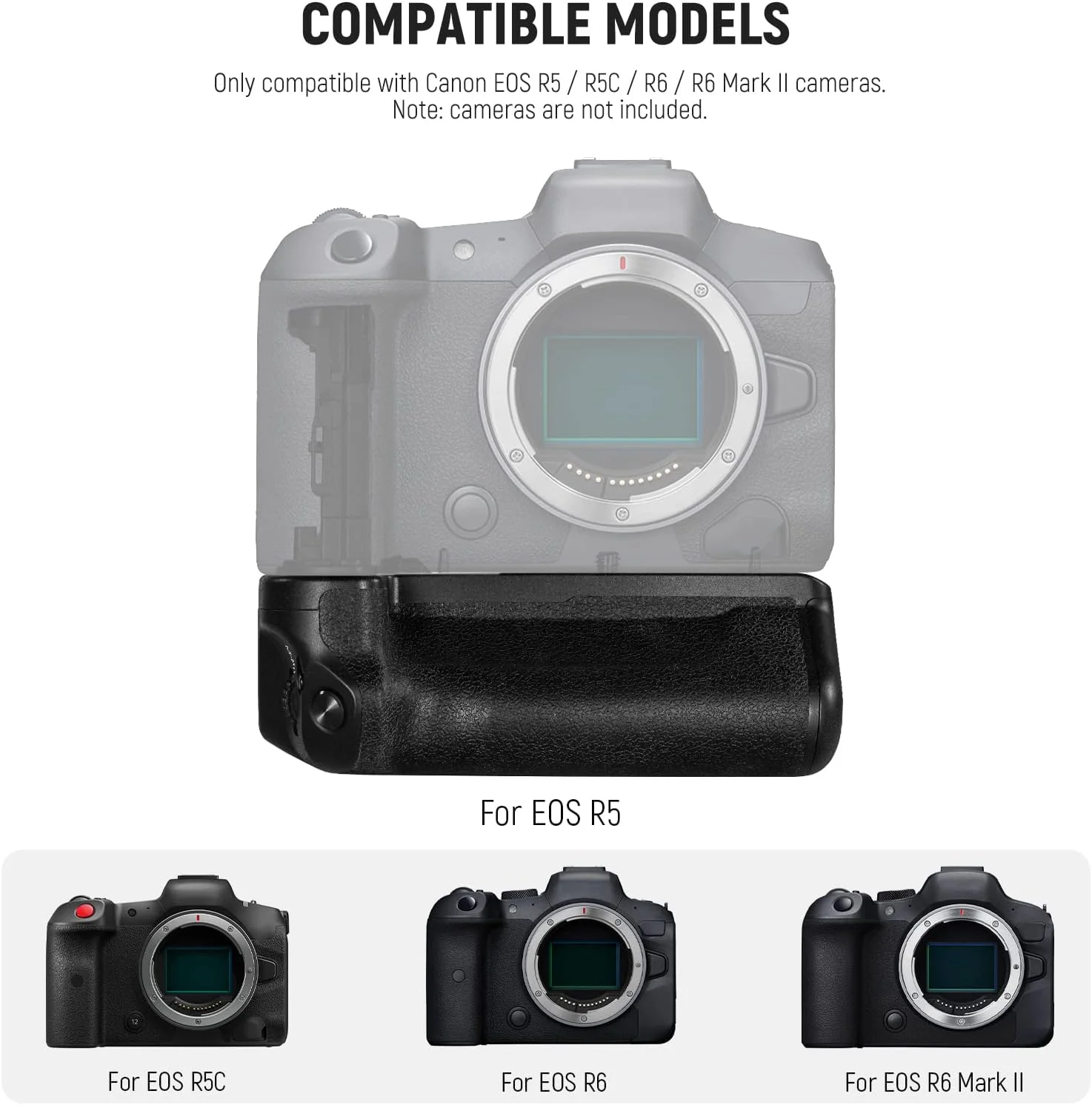 دسته باتری عمودی NEEWER جایگزین BG-R10 با ریموت 2.4G، 2 عدد باتری 2250mAh LP-E6/LP-E6N/LP-E6NH و شارژر باتری USB دوگانه، سازگار با Canon EOS R5 R5C R6 R6 Mark II