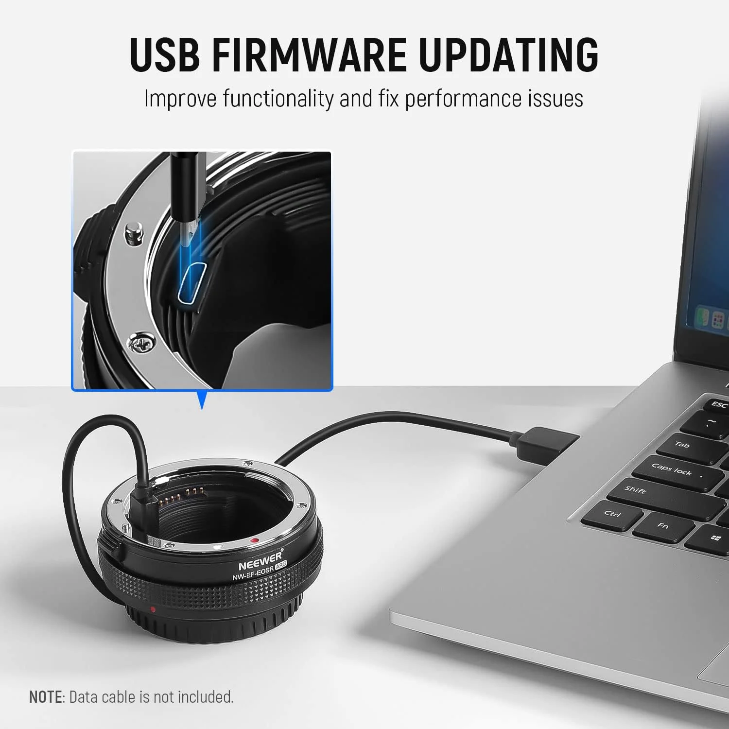 آداپتور اتصال لنز NEEWER EF به RF با فوکوس خودکار و حلقه کنترل، سازگار با لنزهای Canon EF/EF-S و دوربین‌های EOS R Ra RP R6 R5 R3 R7 R10 R8 R50، حداکثر 2 کیلوگرم، NW-EF-EOSR ARC