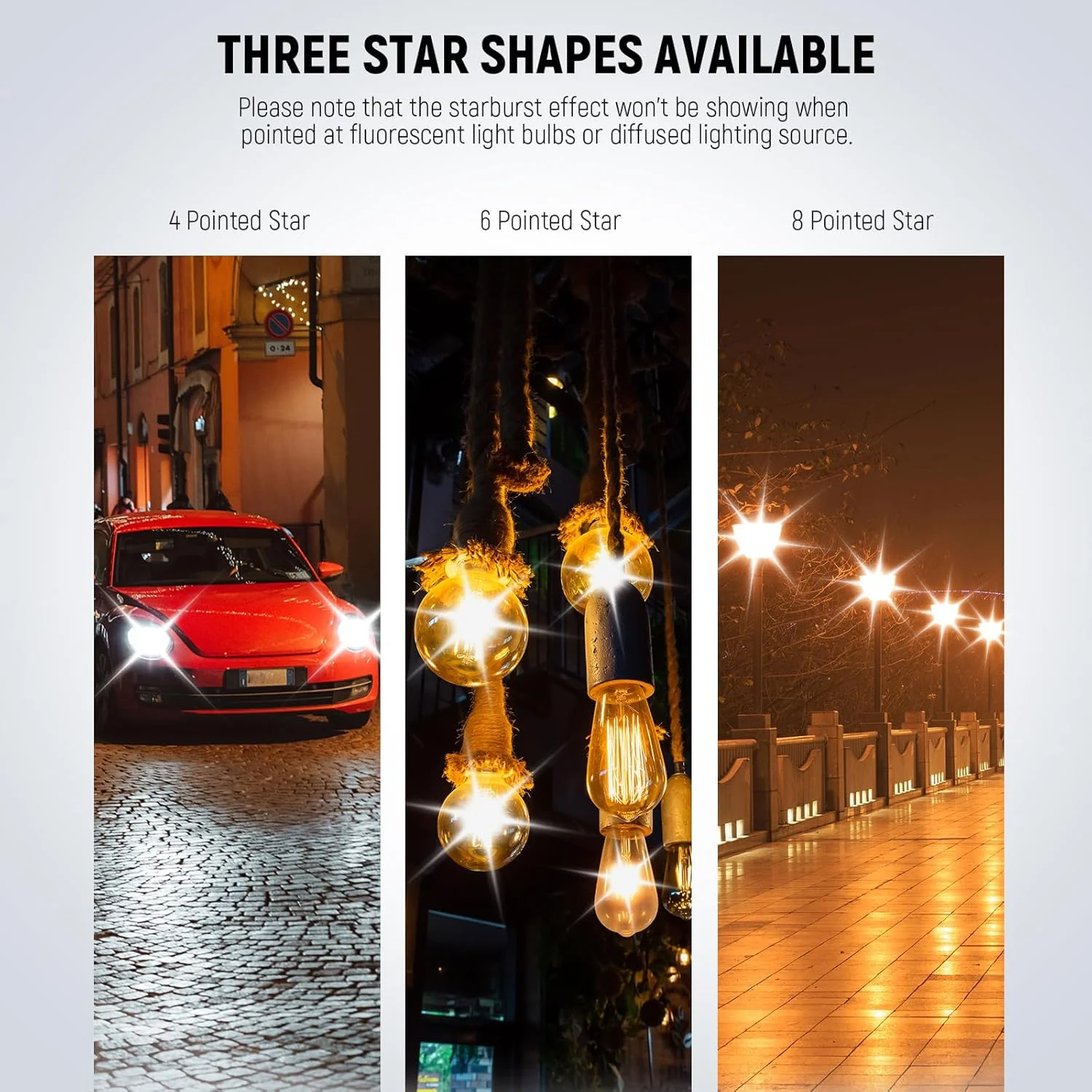 فیلتر ستاره ای 58 میلی متری NEEWER، فیلتر جلوه ستاره ای صفحه متقاطع قابل تنظیم (4، 6، 8 نقطه) با قاب آلیاژ آلومینیوم فوق العاده نازک، HD بدون گوشه تاریک با پوشش نانو دو طرفه