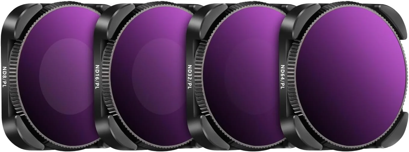 مجموعه فیلتر ND/CPL نیور سازگار با GoPro Hero 12 11 10 9، بسته 4 عددی (ND8/PL، ND16/PL، ND32/PL، ND64/PL) فیلترهای پلاریزه با تراکم خنثی، لوازم جانبی دوربین اکشن با شیشه اپتیکال HD چند لایه