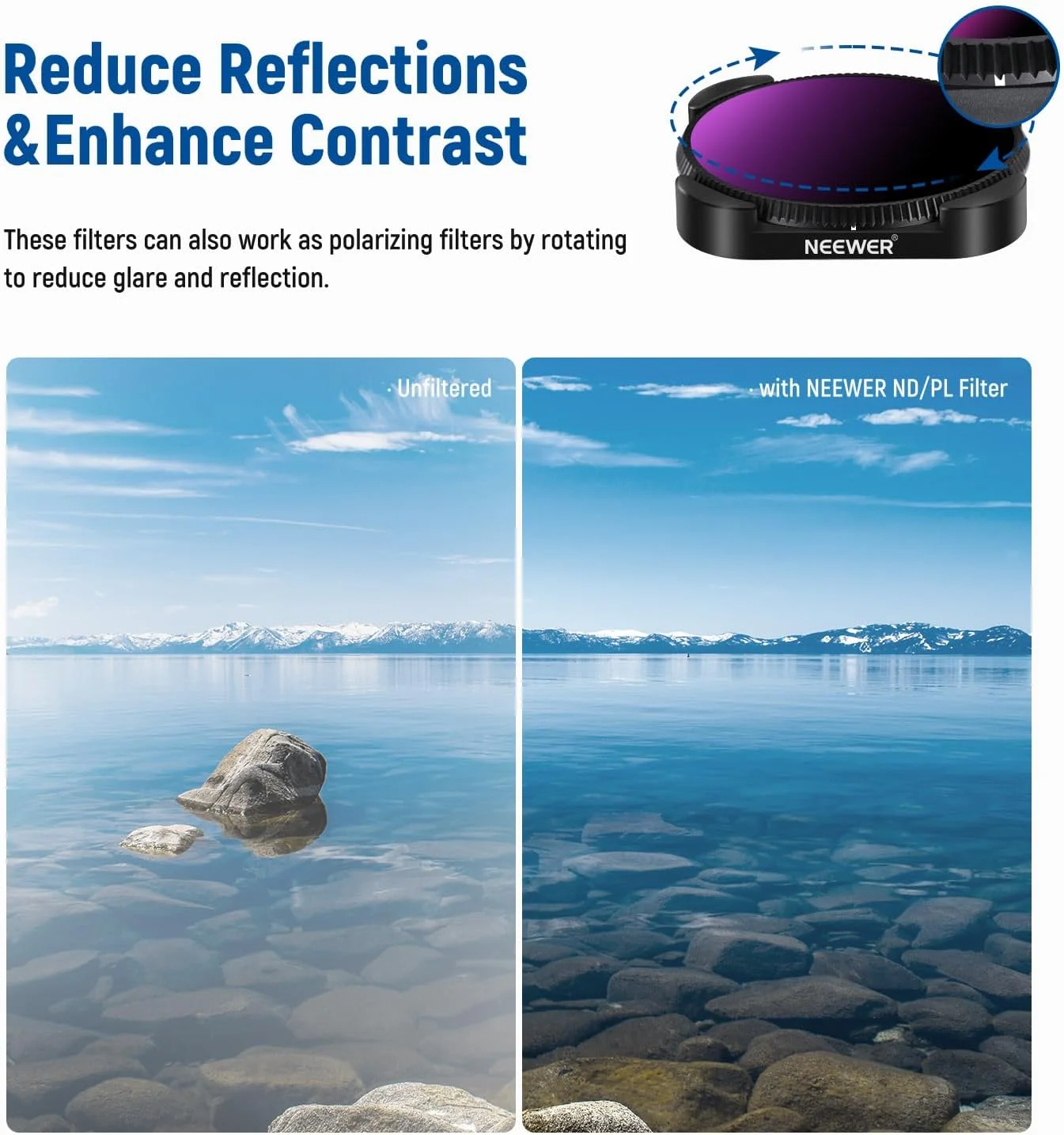 مجموعه فیلتر ND/CPL نیور سازگار با GoPro Hero 12 11 10 9، بسته 4 عددی (ND8/PL، ND16/PL، ND32/PL، ND64/PL) فیلترهای پلاریزه با تراکم خنثی، لوازم جانبی دوربین اکشن با شیشه اپتیکال HD چند لایه مجموعه فیلتر ND/CPL نیور سازگار با GoPro Hero 12 11 10 9، بسته 4 عددی (ND8/PL، ND16/PL، ND32/PL، ND64/PL) فیلترهای پلاریزه با تراکم خنثی، لوازم جانبی دوربین اکشن با شیشه اپتیکال HD چند لایه